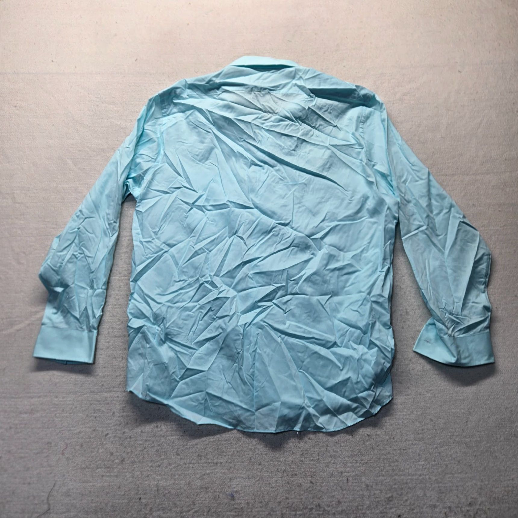Van Heusen Van Heusen Shirt Dress Shirt Regular Blue 17 34/35 Mens 17-34/35 Stretch Solid Adult Long Sleeve Size 46R - 7 Thumbnail