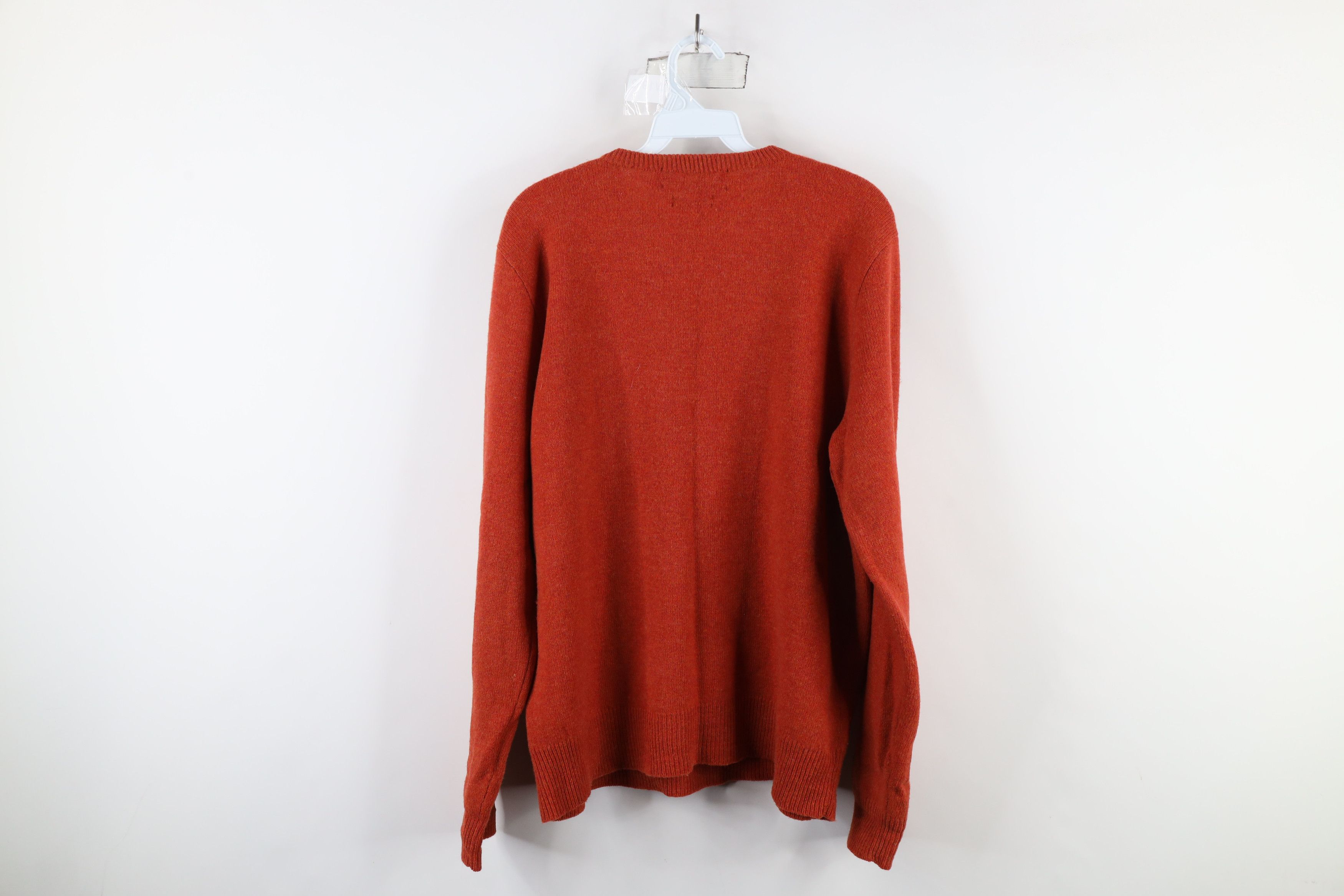 Ralph Lauren × Vintage Vintage 90s Ralph Lauren Lambswool V-Neck Sweater Orange Size US L / EU 52-54 / 3 - 8 Thumbnail