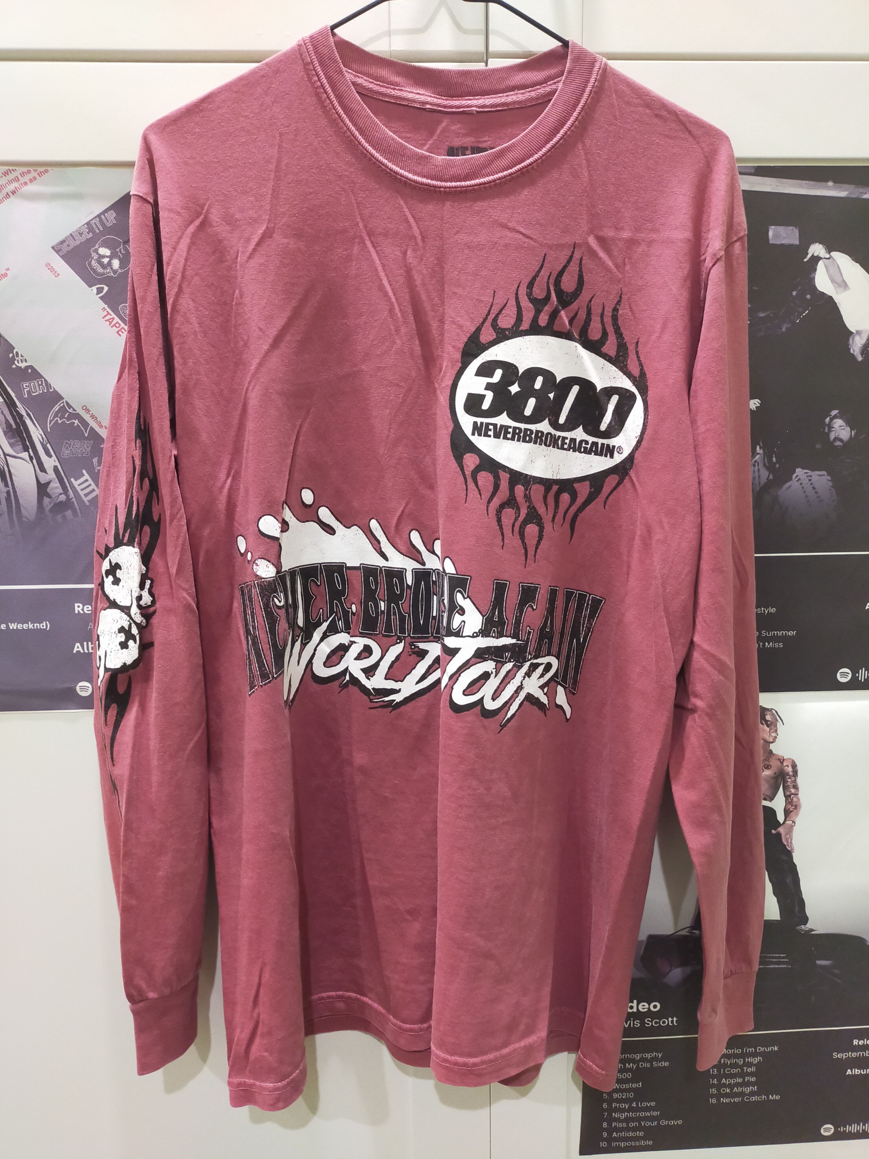 Playboi Carti x NBA Youngboy 3800 tour red long sleeve shirt