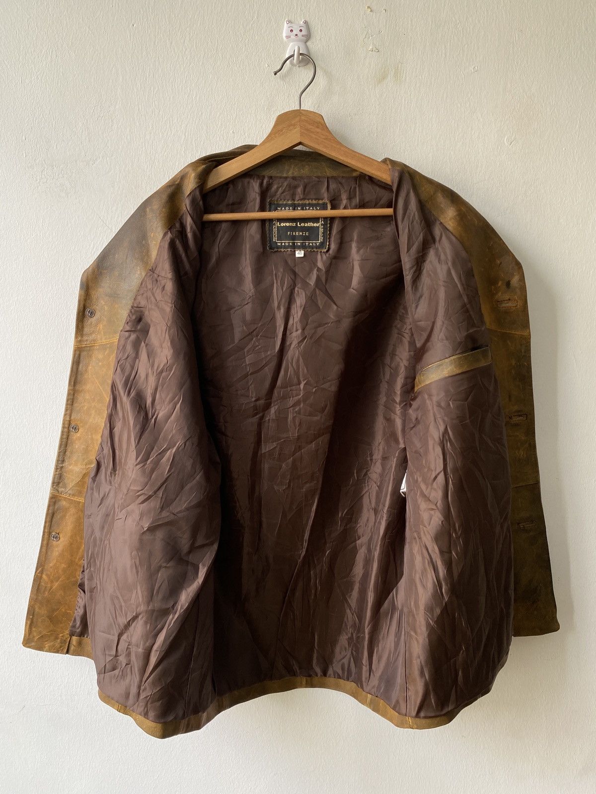 Vera Pelle Vintage Vera Pelle Lorenz Leather Firenze Patina Jacket Size US L / EU 52-54 / 3 - 9 Thumbnail