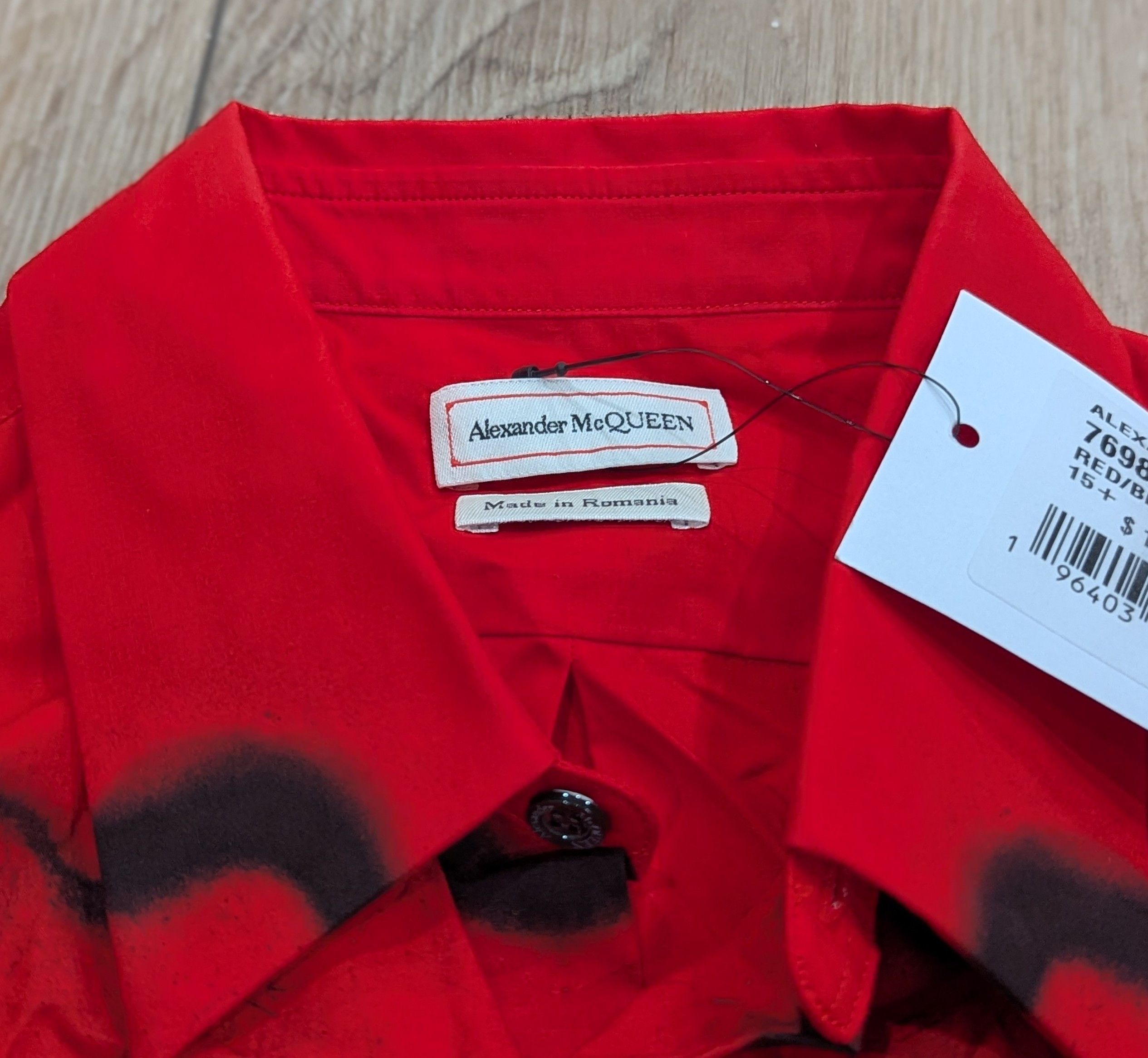 Alexander McQueen Alexander McQueen Floral Button Up Shirt Red/Black 15.5 Size US M / EU 48-50 / 2 - 3 Thumbnail