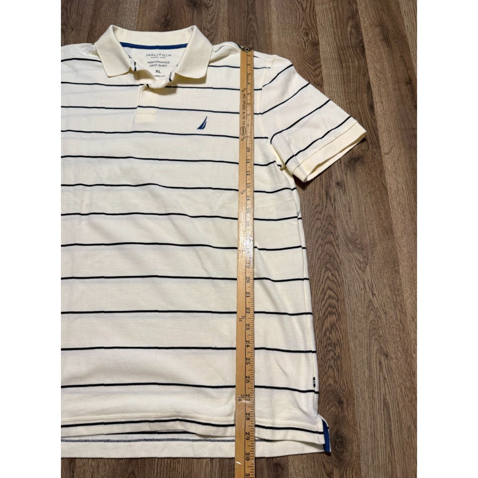 Nautica Nautica Shirts Men's XL White Polo Performance Deck Striped Classic Fit Size US XL / EU 56 / 4 - 6 Thumbnail