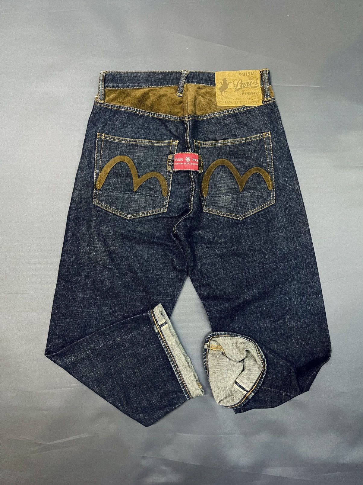 Designer × Evisu RARE EVISU PARIS YAMANE SUEDE SEA GULL SELVEDGE JEANS Size US 31 - 3 Thumbnail