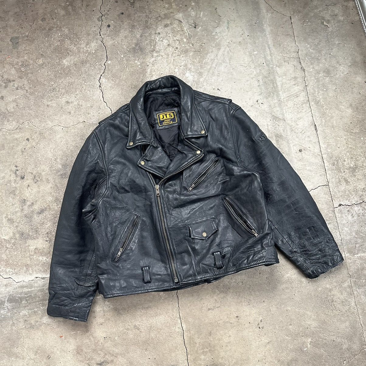 Genuine Leather Vintage Leather moto biker Jacket y2k jacket Size US XXL / EU 58 / 5 - 3 Thumbnail