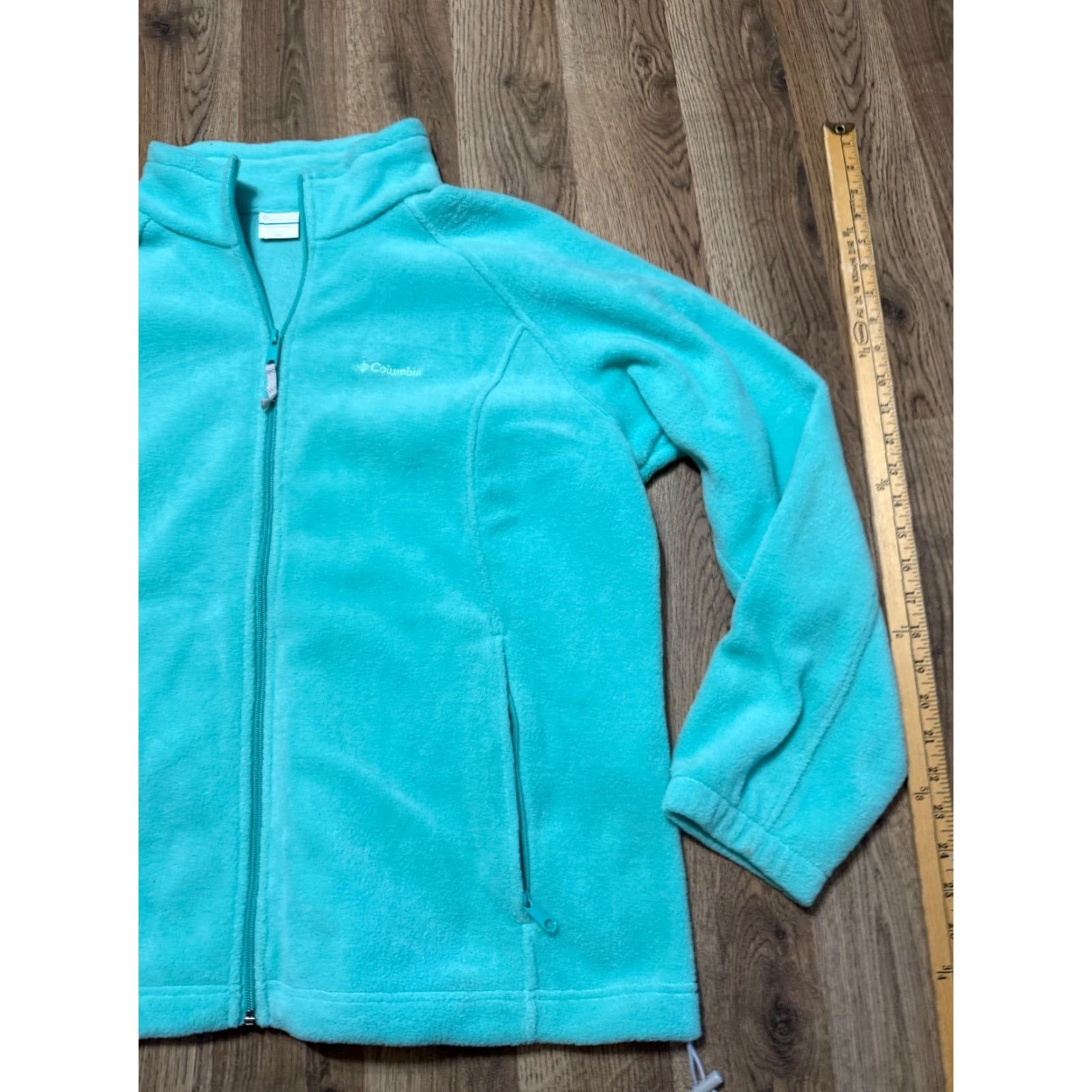 Vintage Columbia Sweater Women's 2X Green Full Zip Fleece Long Sleeve Shirt Mens Womens Girls Size XXL / US 16-18 / IT 52-54 - 4 Thumbnail
