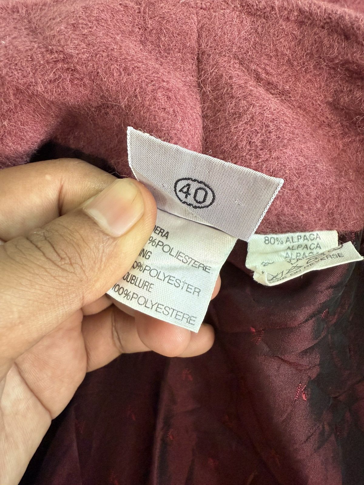 Krizia KRIZIA ALPACA JACKET BUTTON LESS DESIGN MAROON RARE Size S / US 4 / IT 40 - 10 Thumbnail