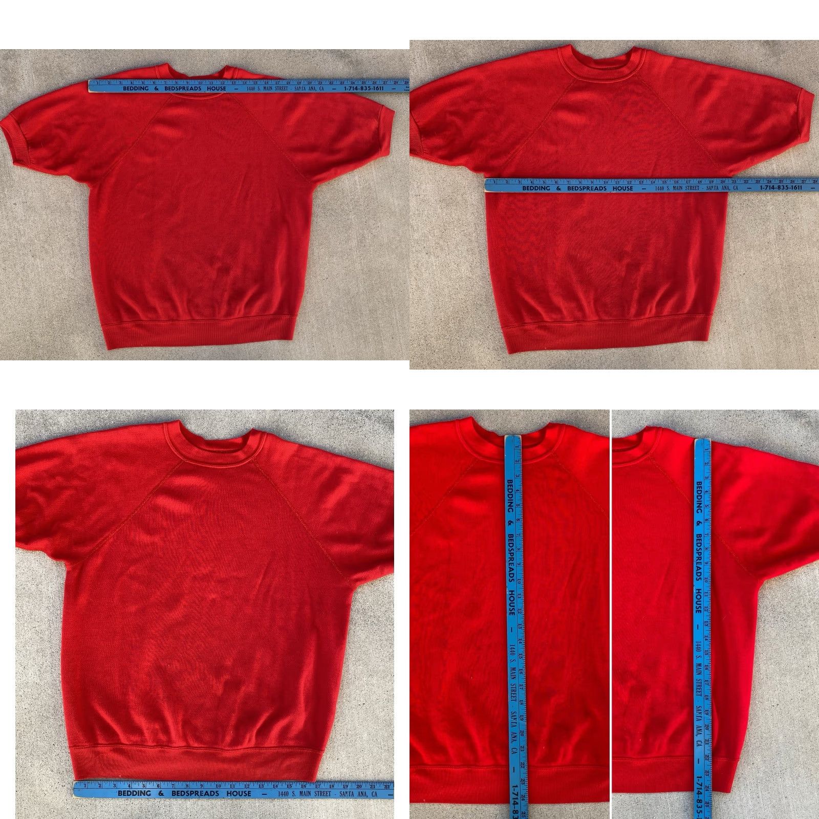 Vintage VINTAGE Short Sleeve Raglan Sweater Creslan Acrylic Worn Paint Stains Size L XL Red Mens Pullover Sweatshirt Size US XL / EU 56 / 4 - 9 Thumbnail