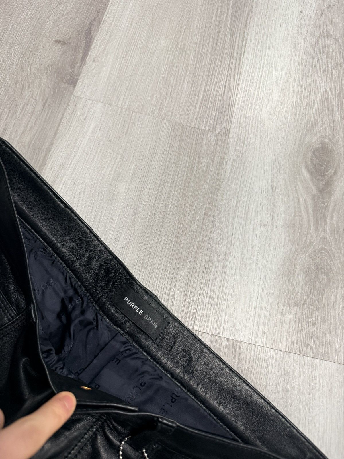 Purple Brand Leather Black Purple Jeans Size US 32 / EU 48 - 3 Thumbnail