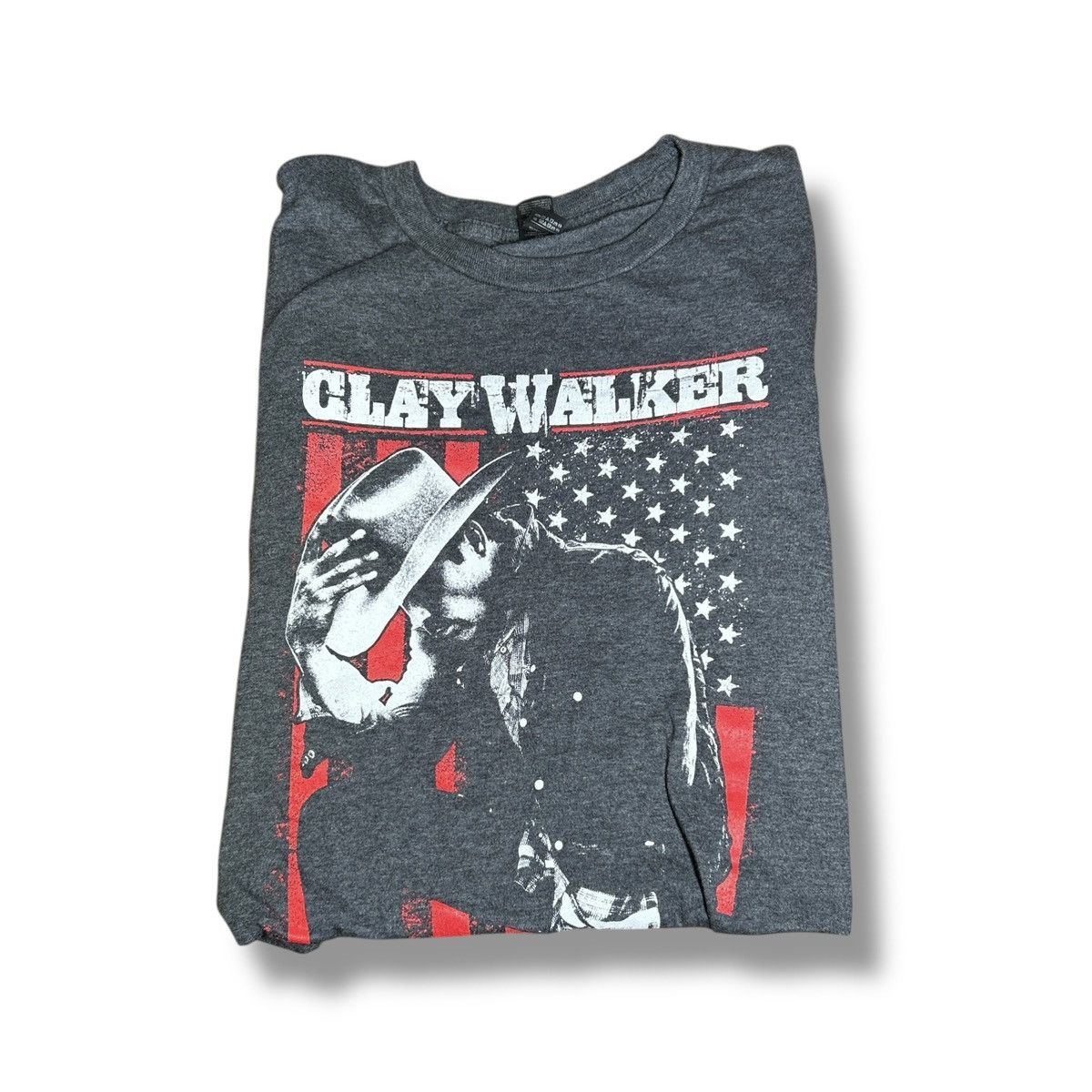 Other Clay Walker Gray American Flag Tshirt Size Small - "Daniel" Size S / US 4 / IT 40 - 1 Thumbnail