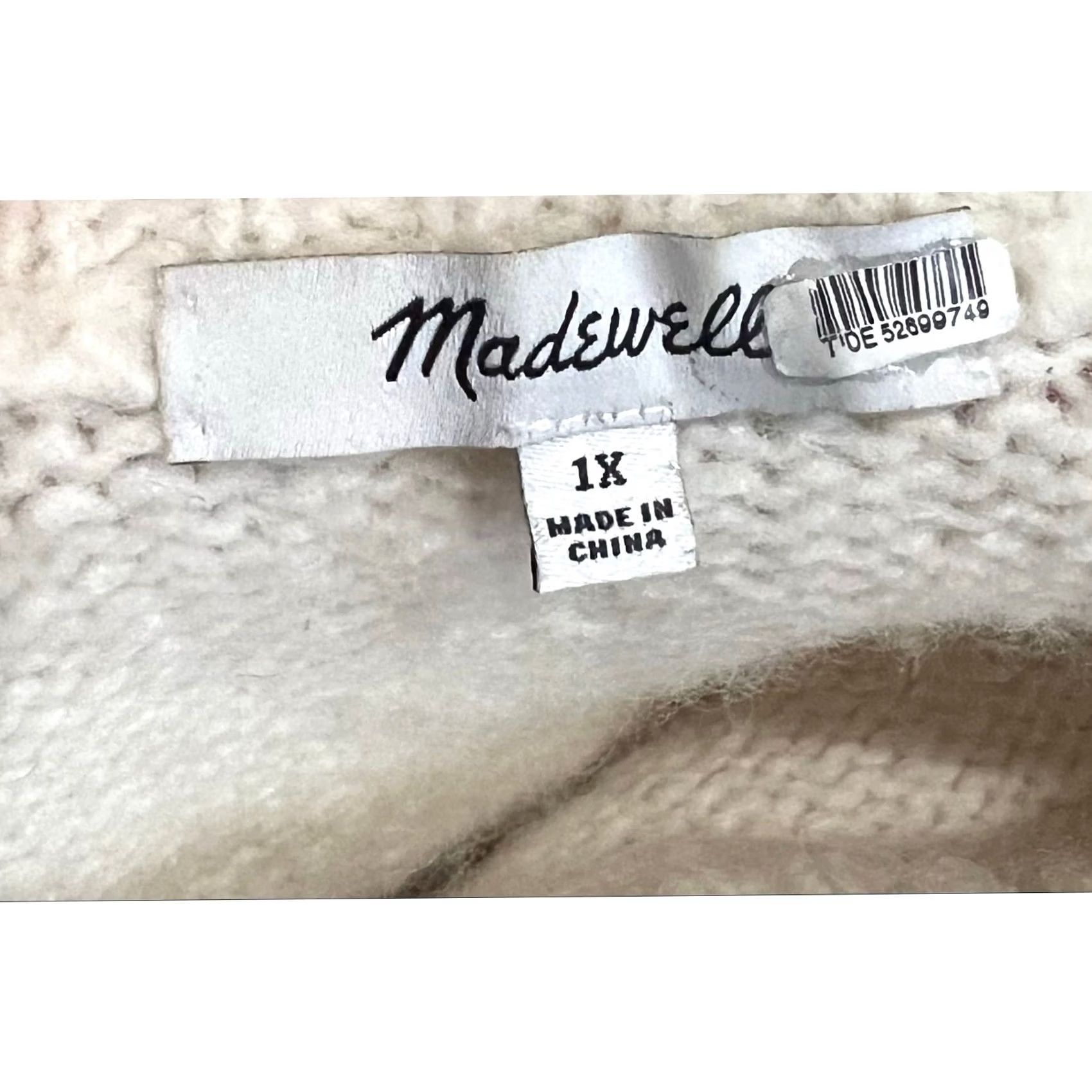 Madewell Madewell Womens 1X Ivory Cream Chunky Knit Wool Blend Sweater Pullover Size XL / US 12-14 / IT 48-50 - 6 Thumbnail