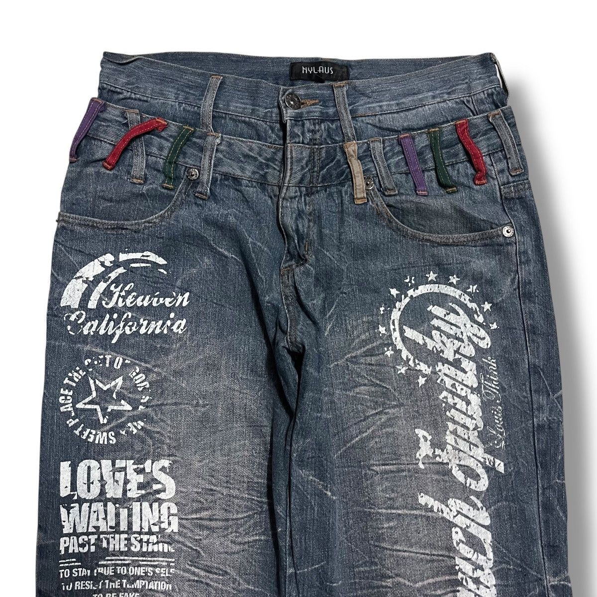 If Six Was Nine VINTAGE NYLAUS DOUBLE WAIST STONE WASH DENIM PANT Size US 32 / EU 48 - 2 Thumbnail