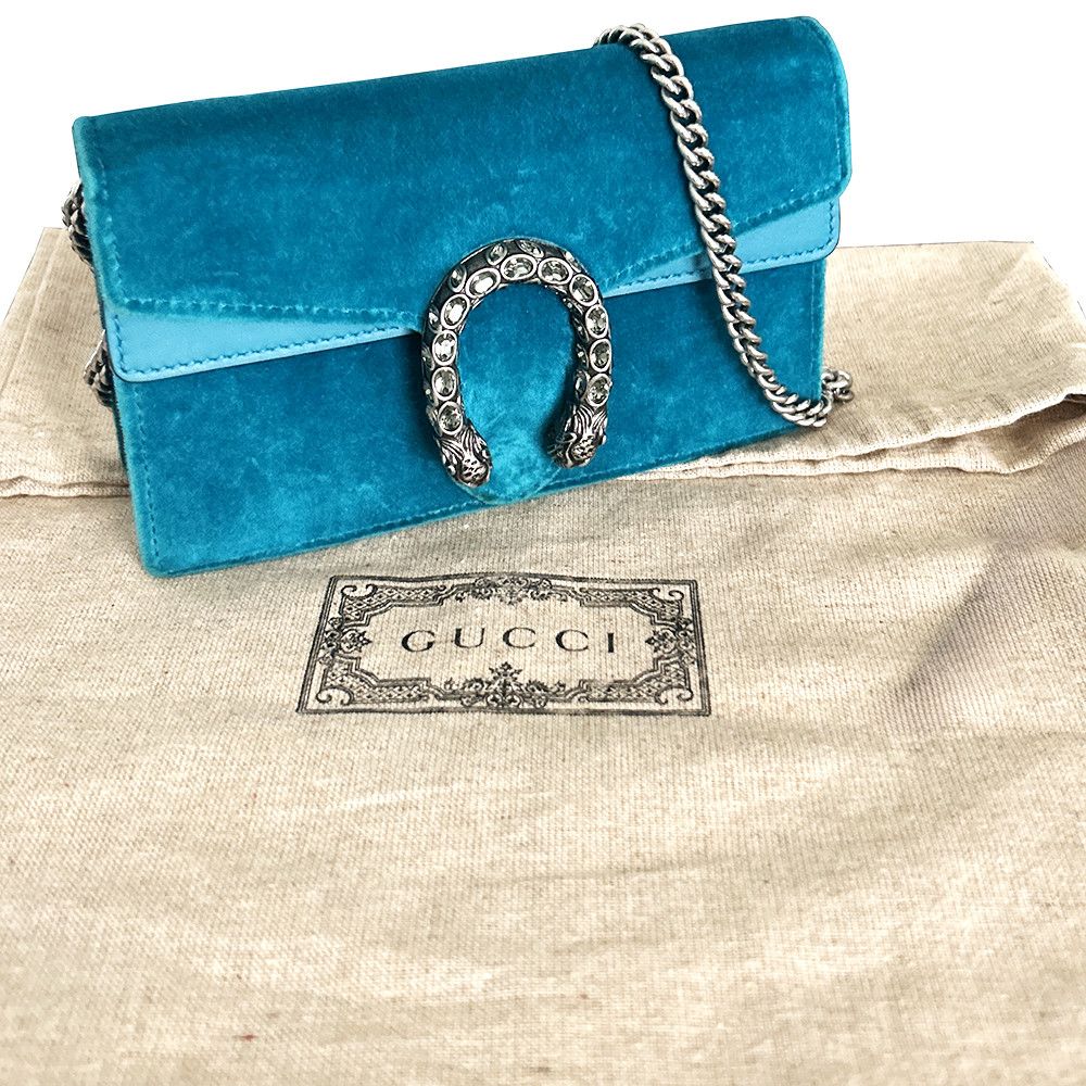 Gucci GUCCI Velvet Super Mini Dionysus Shoulder Bag Peacock Blue Size ONE SIZE - 13 Thumbnail