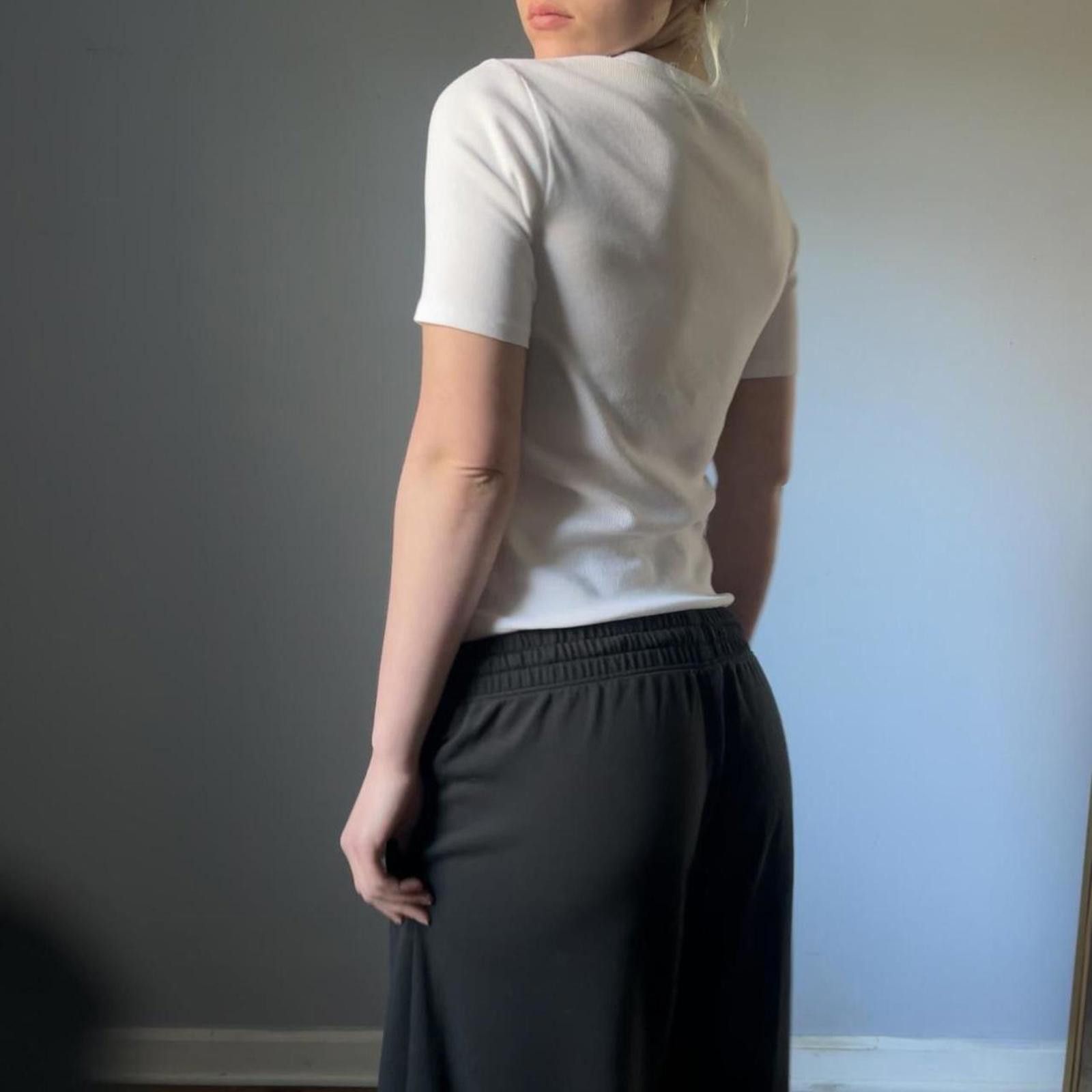 Zara White ribbed cotton t-shirt Size S / US 4 / IT 40 - 5 Thumbnail