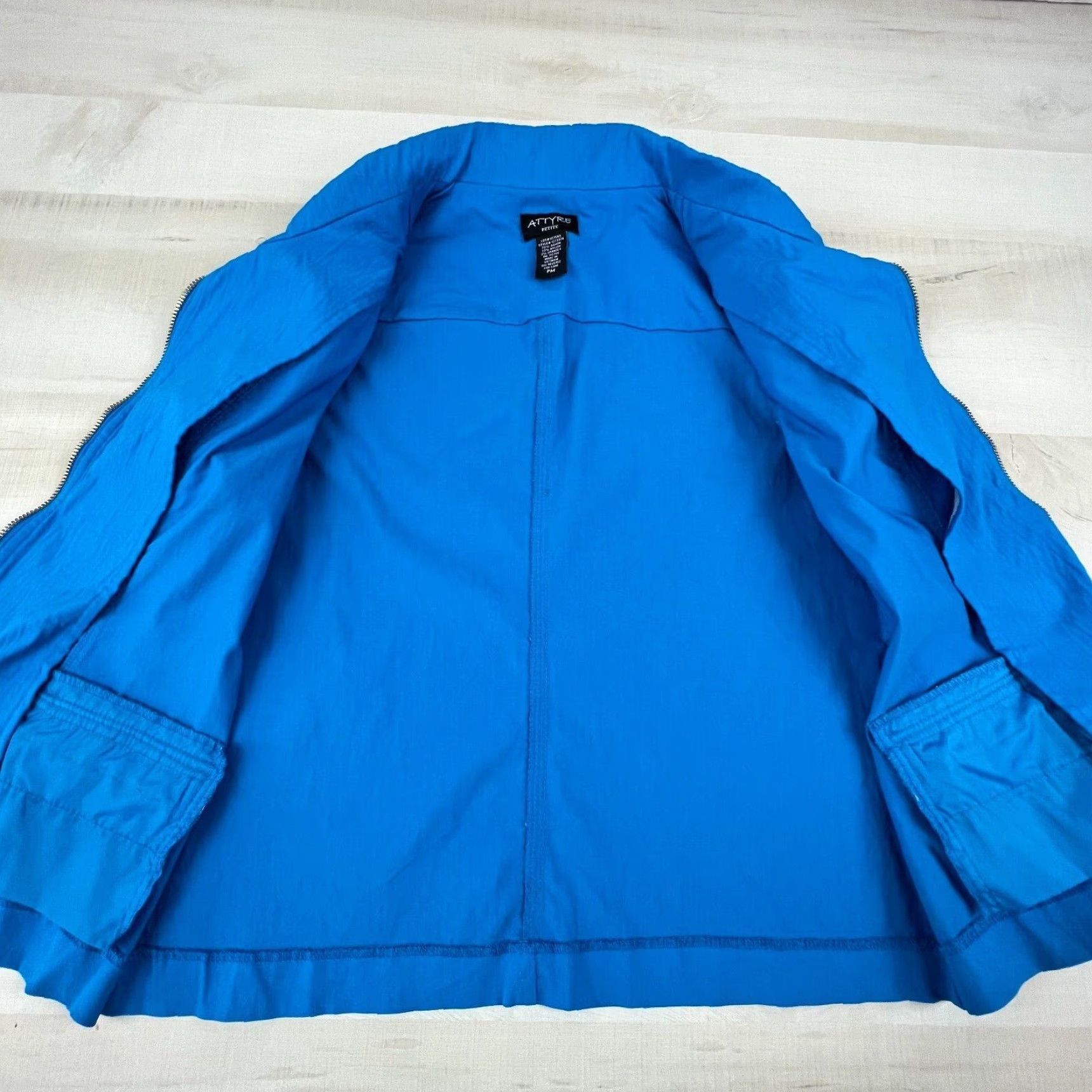 Vintage Attyre Womens Blue 3/4 Sleeve Petite Medium Full Zip Jacket Casual Size M / US 6-8 / IT 42-44 - 5 Thumbnail