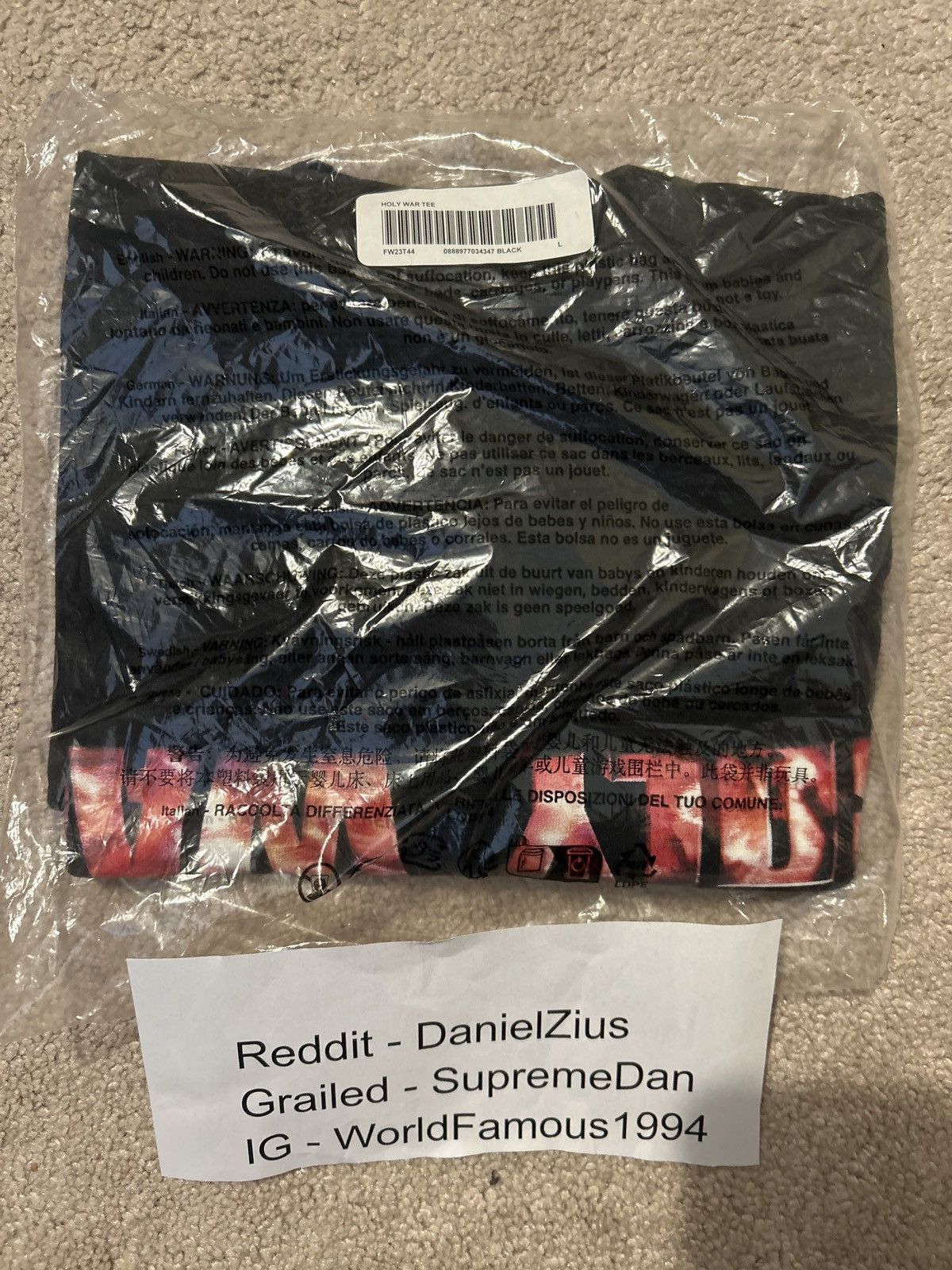 Supreme Supreme Holy War Tee 'Black' Size US L / EU 52-54 / 3 - 3 Thumbnail
