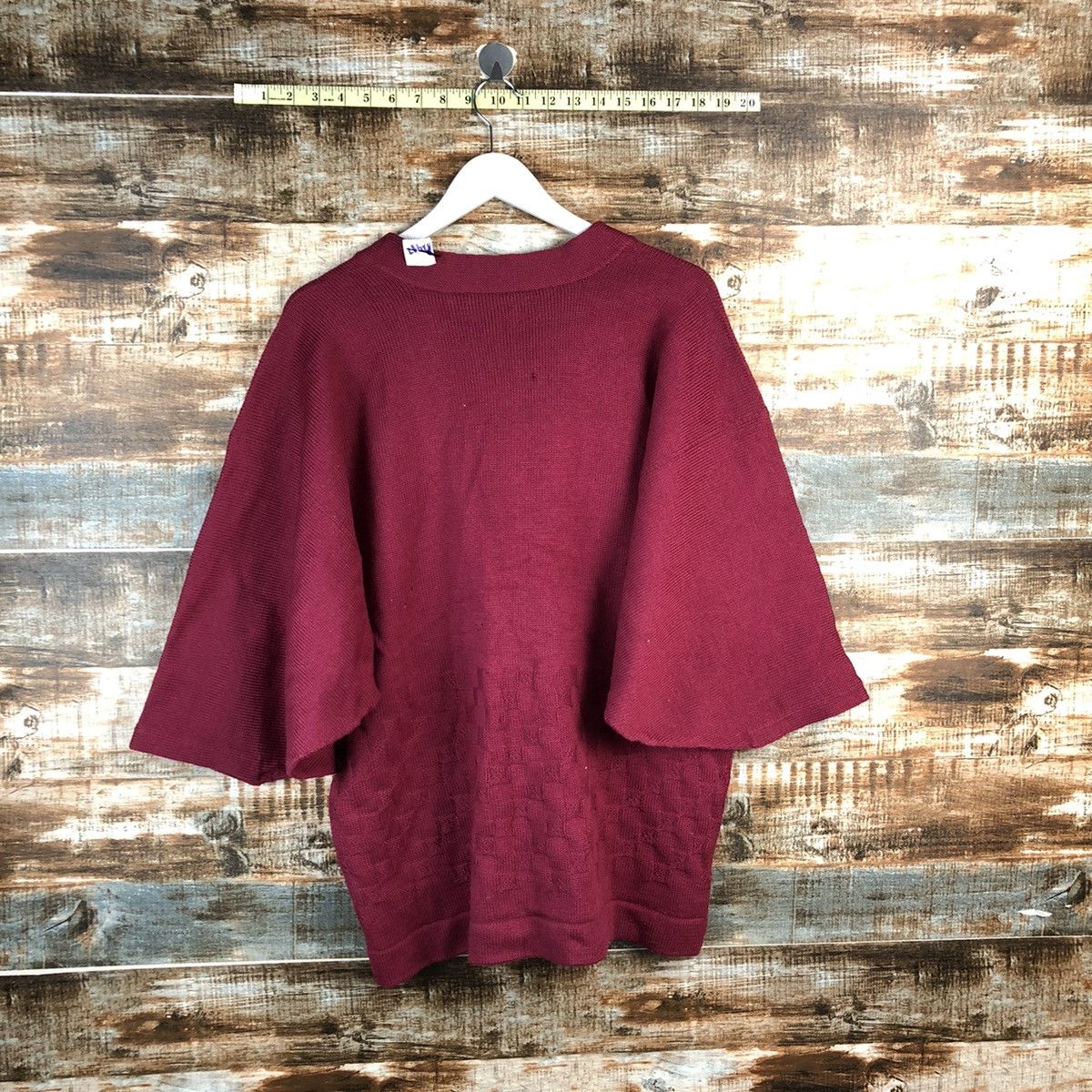 Vintage Japan vintage cardigan Maroon Kimono #A2487 Size US L / EU 52-54 / 3 - 11 Thumbnail