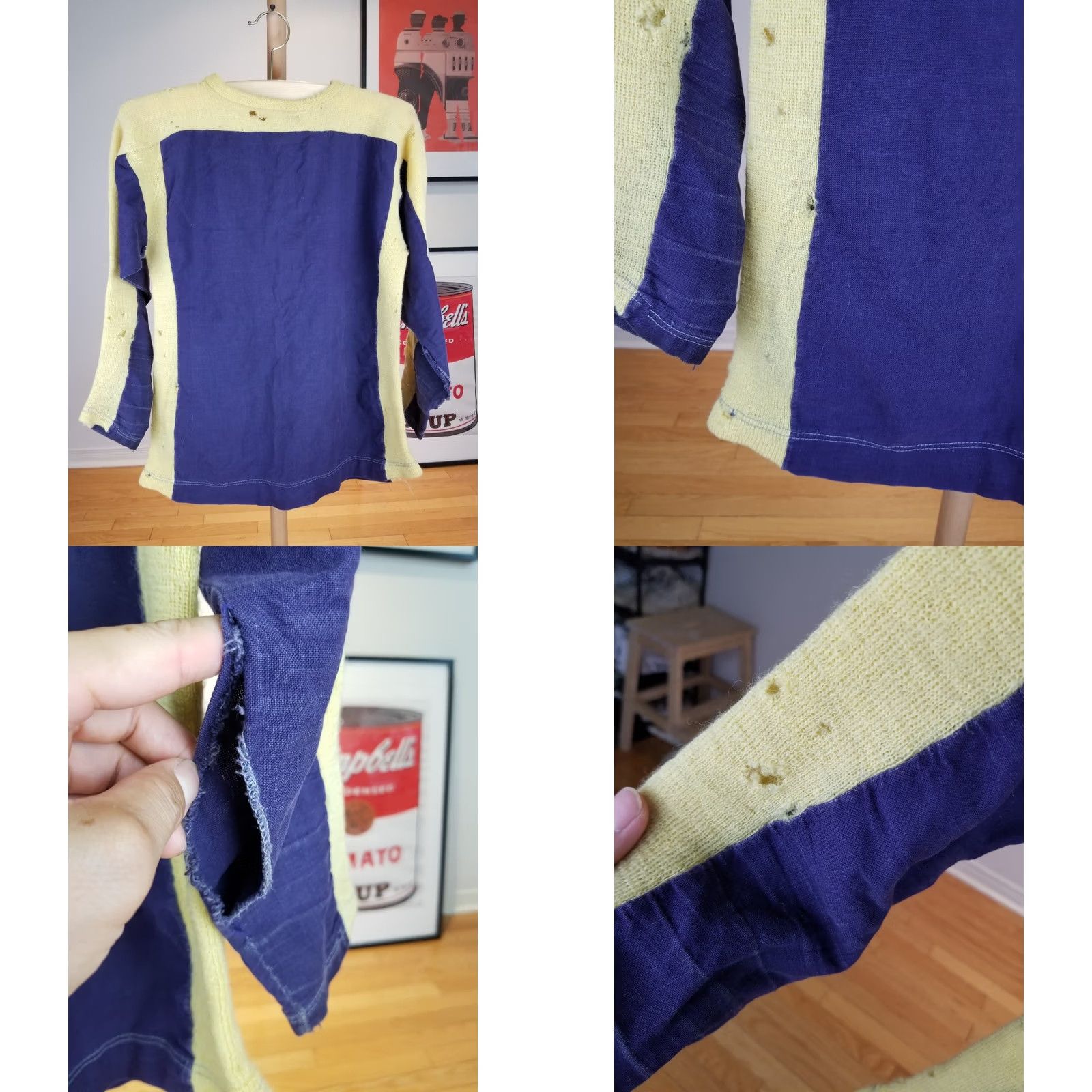 Vintage VINTAGE UNKNOWN SPORT JERSEY WOOL/COTTON SZ MEDIUM Yellow/Blue CROSS CHEST 19 INCH NECK TO CUFF 27 INCH TOP TO BOTTOM 25 INCH Mens Size US M / EU 48-50 / 2 - 9 Thumbnail