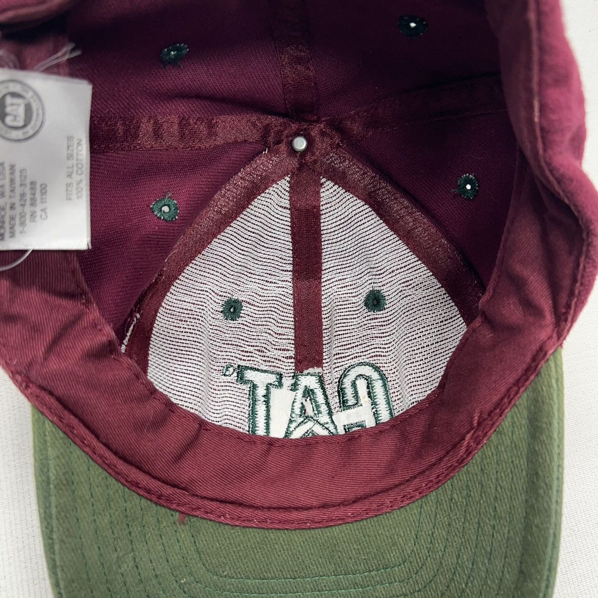 Caterpillar × Vintage Cat Caterpillar Hat Cap Red Green Snap Back Embroidered Size ONE SIZE - 11 Thumbnail