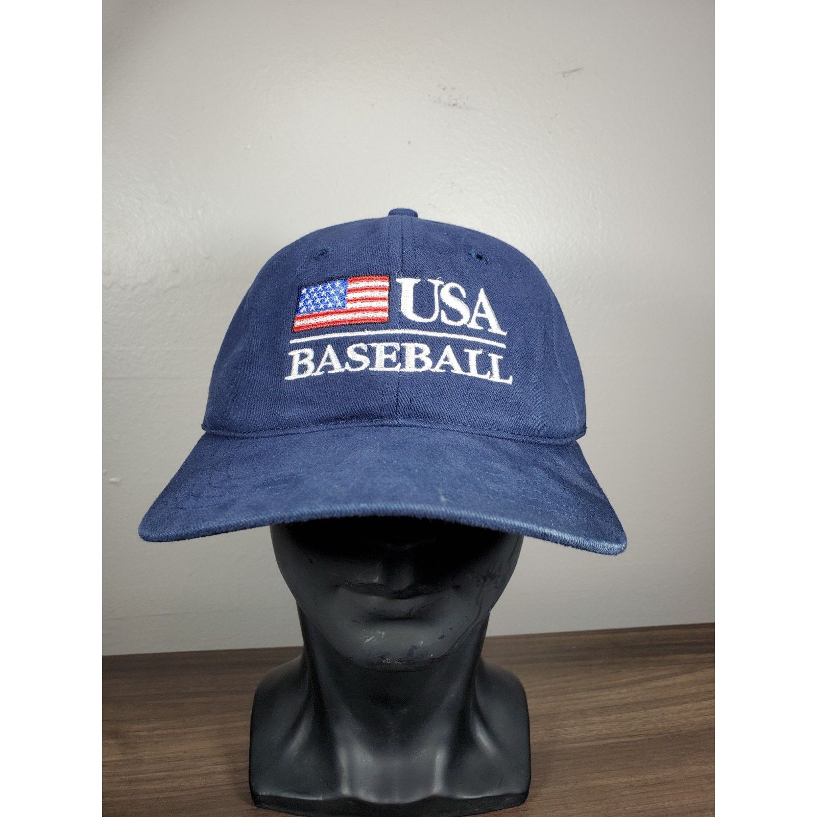 MLB × Vintage USA Baseball Hat Navy Blue Cap United States World Baseball Size ONE SIZE - 4 Thumbnail