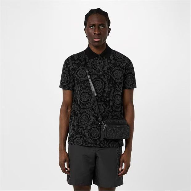 Versace o1g2r1mq0824 Barocco Polo Shirts in Grey Size US L / EU 52-54 / 3 - 3 Thumbnail