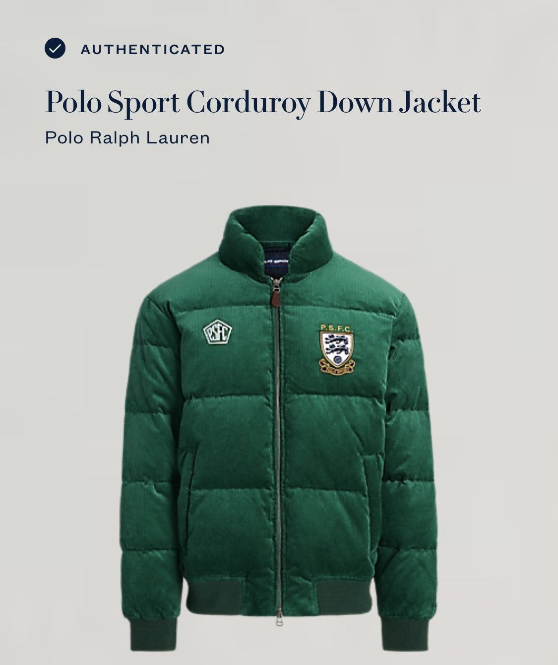 Polo Ralph Lauren Men’s Size Large | Polo Sport Corduroy Down Jacket Size US M / EU 48-50 / 2 - 1 Thumbnail