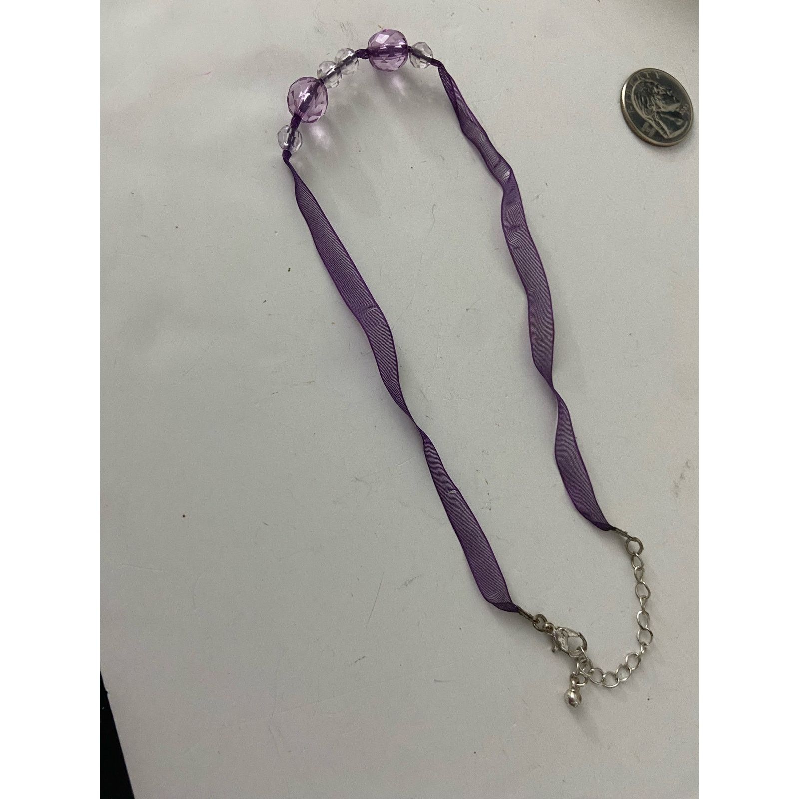 Other Purple ribbon choker necklace Size ONE SIZE - 4 Thumbnail