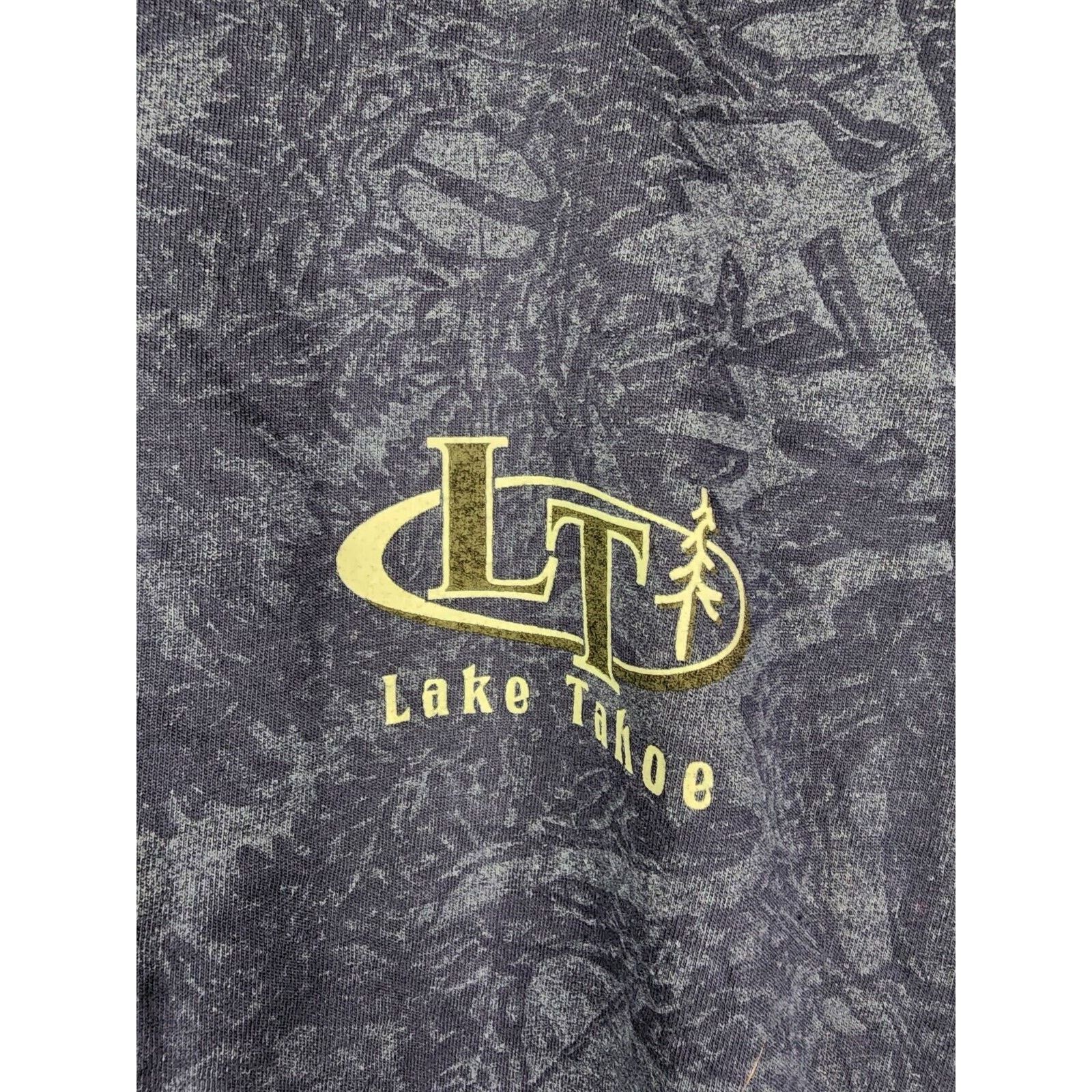 Jerzees Vintage Lake Tahoe Shirt AOP All Over Animal Blue Tee 90s L Size US L / EU 52-54 / 3 - 2 Thumbnail