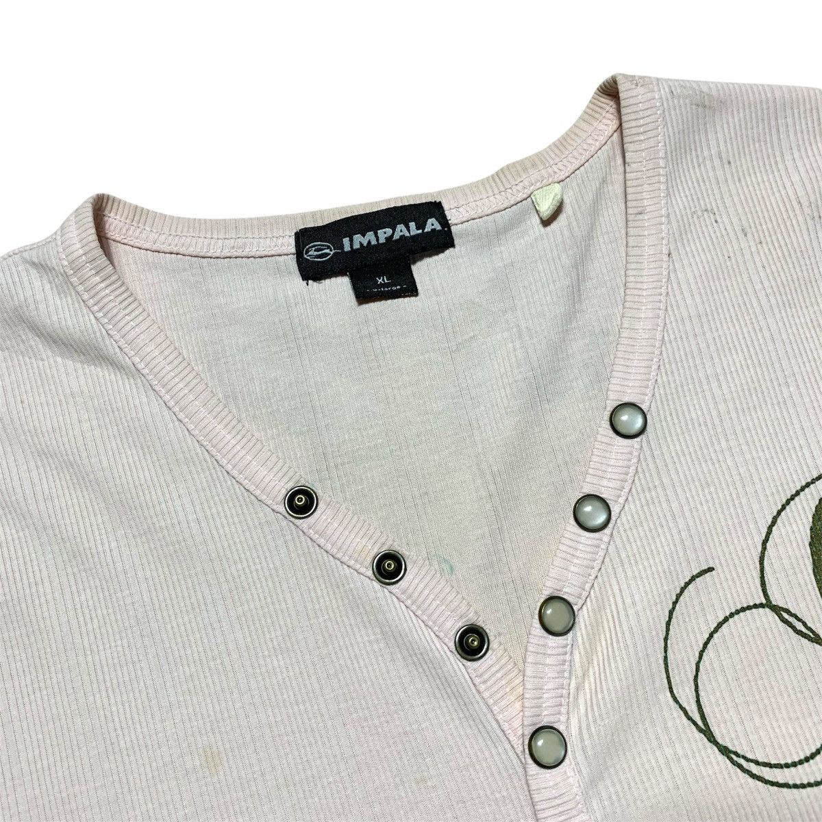 Japanese Brand Impala Henley Tee White Stripe Poem Japanese Brand Size US XL / EU 56 / 4 - 5 Thumbnail