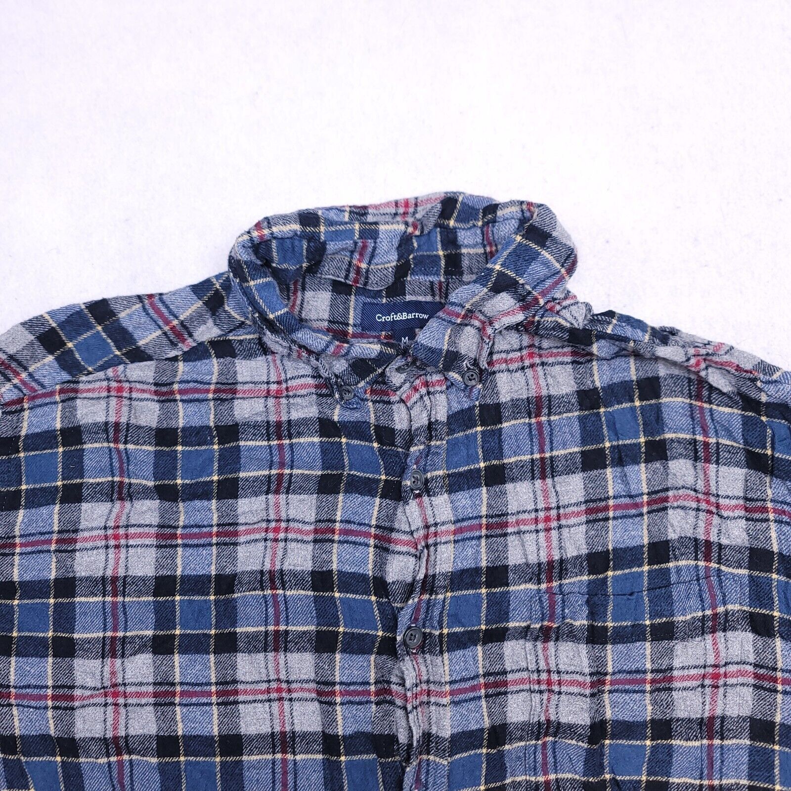Croft & Barrow Croft & Barrow Tartan Flannel Shirt Mens Size M Gray Blue Size US M / EU 48-50 / 2 - 1 Thumbnail