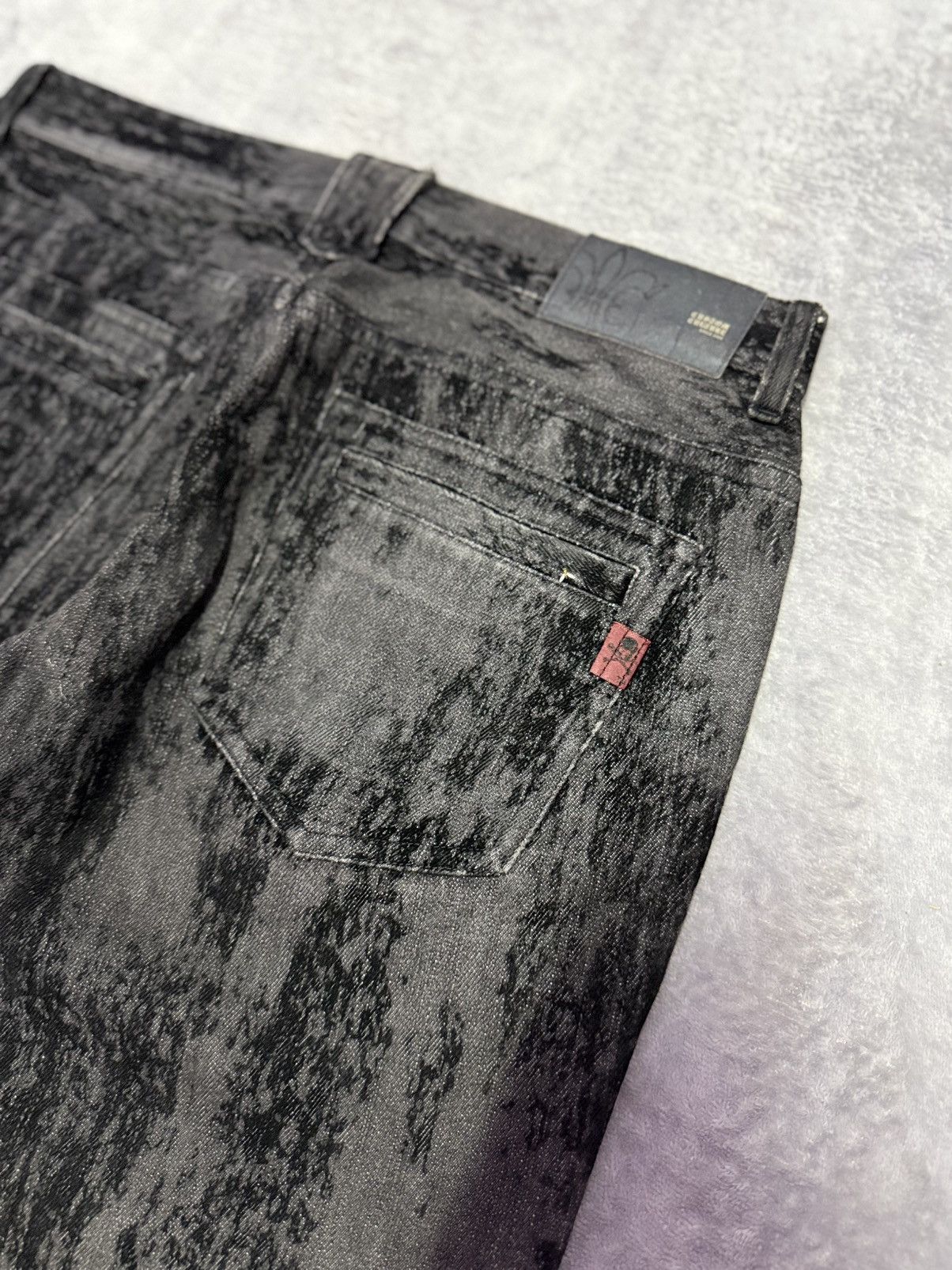 GOSTAR DE FUGA × Japanese Brand × Tornado Mart Custom Culture Japan Velvet-Treated Textured Flare Jeans Size US 32 / EU 48 - 17 Thumbnail