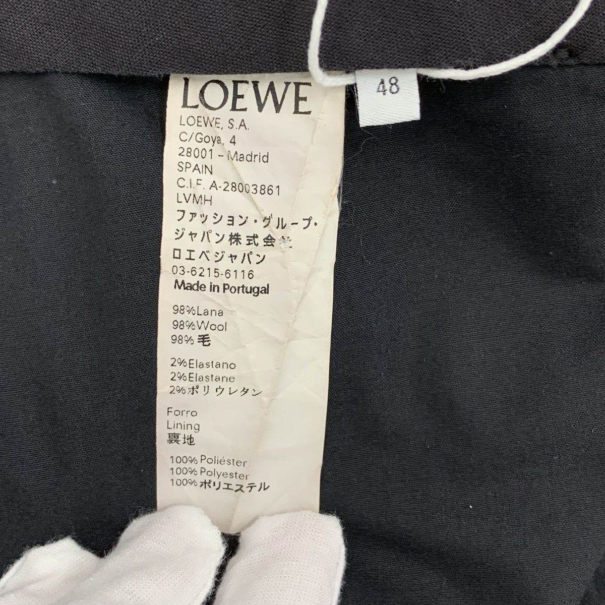 Loewe Loewe Black Wool Casual Straight Leg Suit Trousers K26WX Size US 34 / EU 50 - 6 Thumbnail