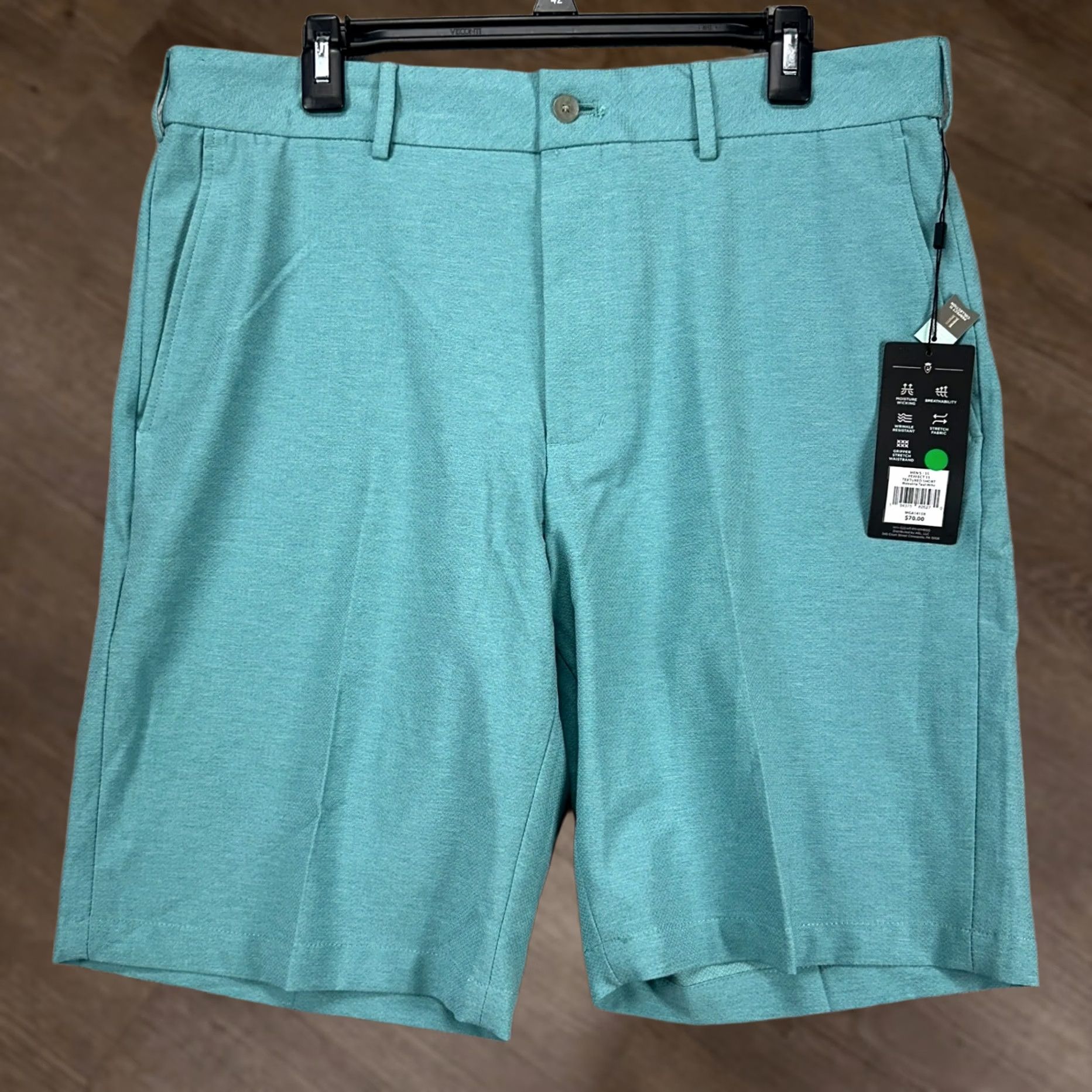 Vintage Walter Hagen Mens Chino Golf Shorts 35 Light Blue Flat Front Pocket Stretch NEW Size US 35 - 1 Thumbnail