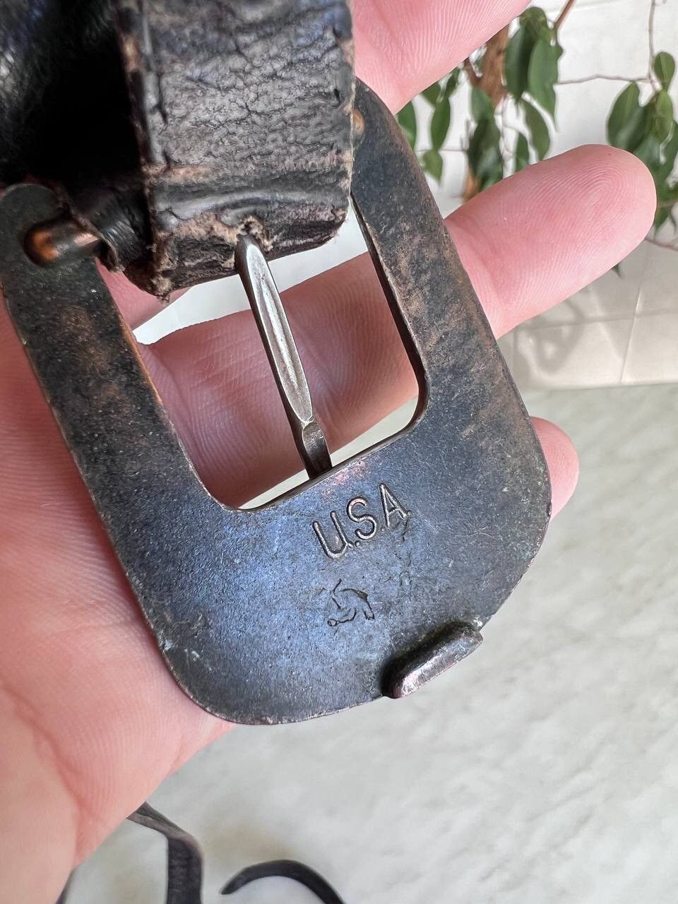 Vintage 90s Camel Vintage Leather Belt Y2K Avant-garde Belt USA Size ONE SIZE - 5 Thumbnail