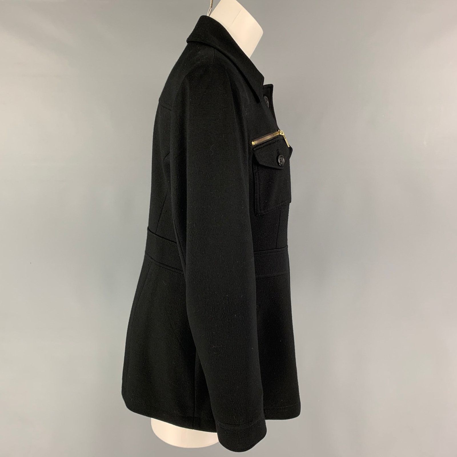 I.N.C I.N.C. Size L Black Rayon Blend Button Up Jacket Size L / US 10 / IT 46 - 2 Thumbnail