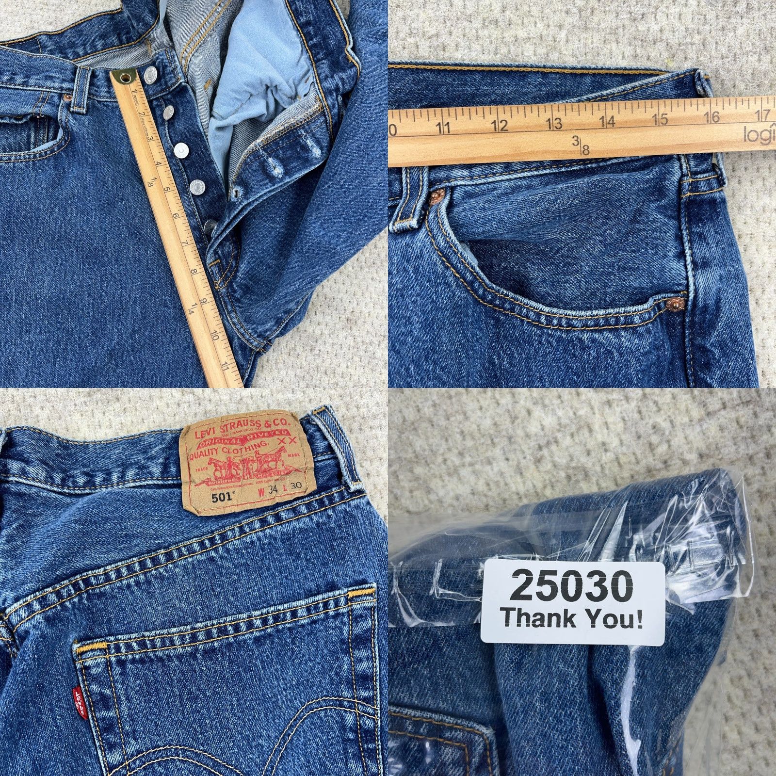 Levi's VINTAGE Levi's 501 Jeans Men 32x29 Straight Fit Medium Wash Button Fly Denim 5-Pocket Levis Classic Size US 32 / EU 48 - 9 Thumbnail