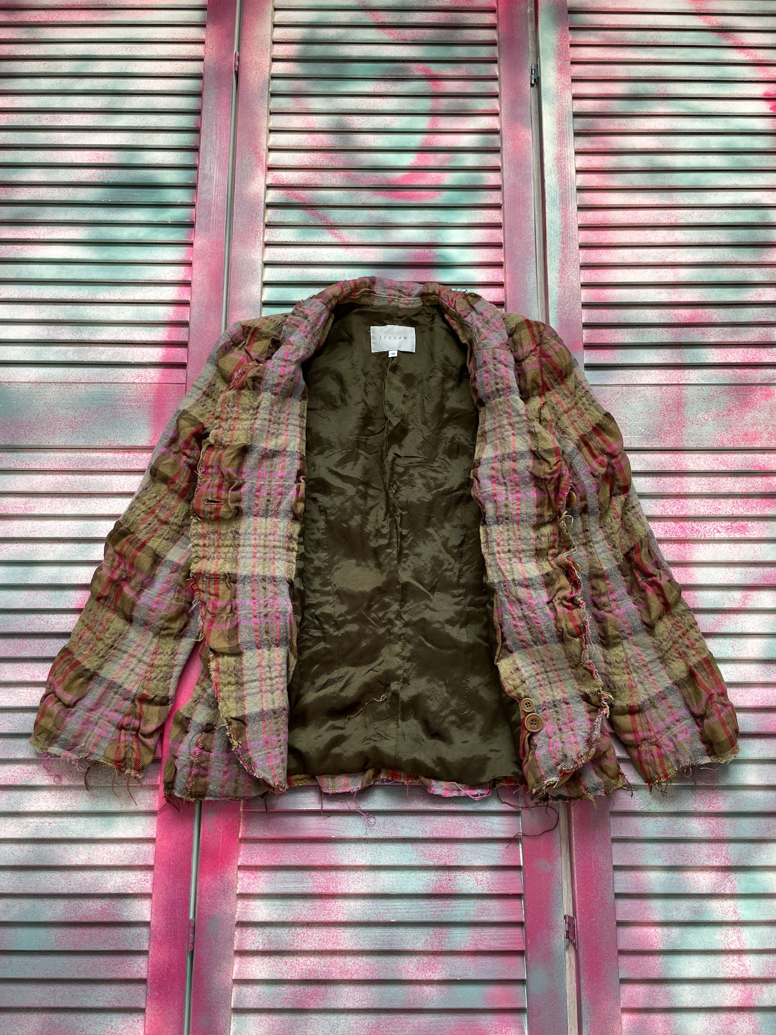 Japanese Brand Vintage 90s Work Art tattered style Fashion Blazer Jacket Size S / US 4 / IT 40 - 4 Thumbnail