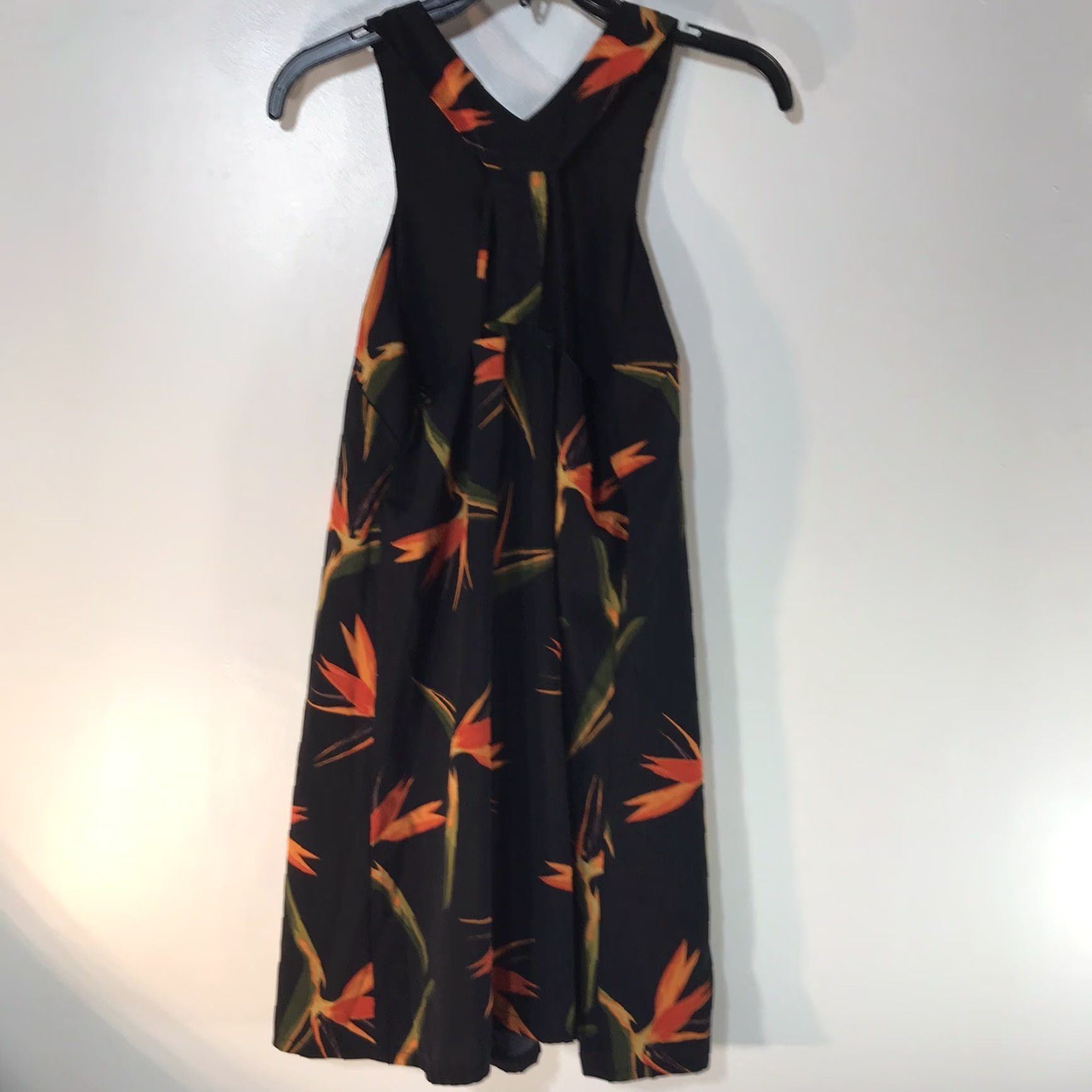 Vintage J By J.O.A. Tropical Floral Midi Dress Womens Size M Black Sleeveless Halter Sundress Size M / US 6-8 / IT 42-44 - 2 Thumbnail