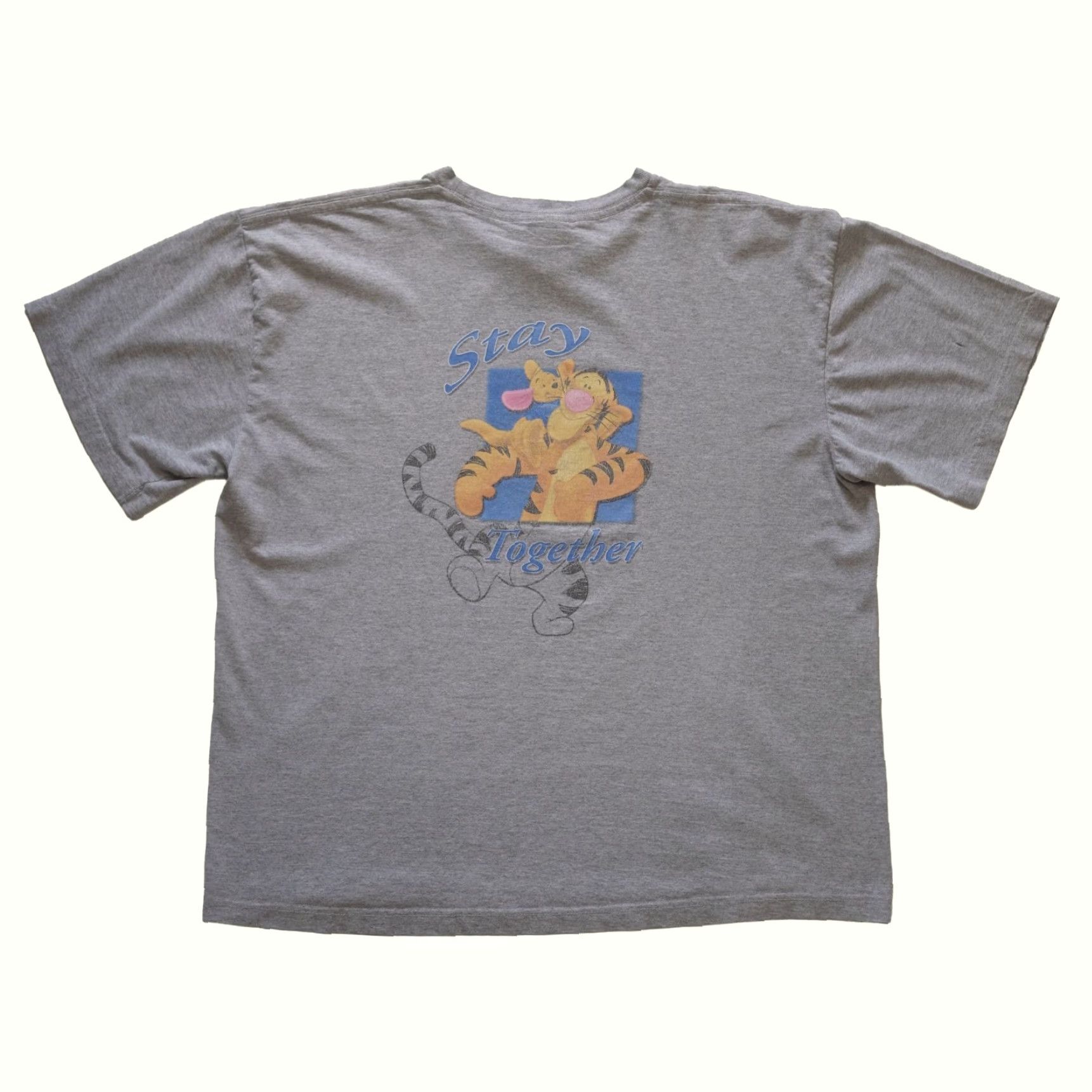 Disney VINTAGE Disney T-Shirt Mens XL 90s Cartoon Tigger Friends That Stay Together Gray Cotton Short Sleeve Crew Neck Graphic Print Size US XL / EU 56 / 4 - 3 Thumbnail