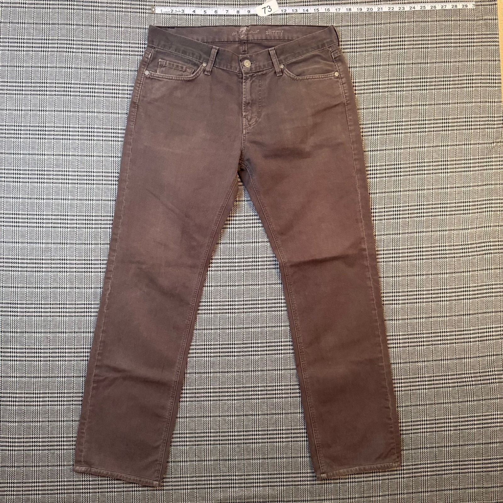 7 For All Mankind 7 For All Mankind Men's Slimmy Jeans Brown Slim Fit Size 34 Size US 34 / EU 50 - 3 Thumbnail