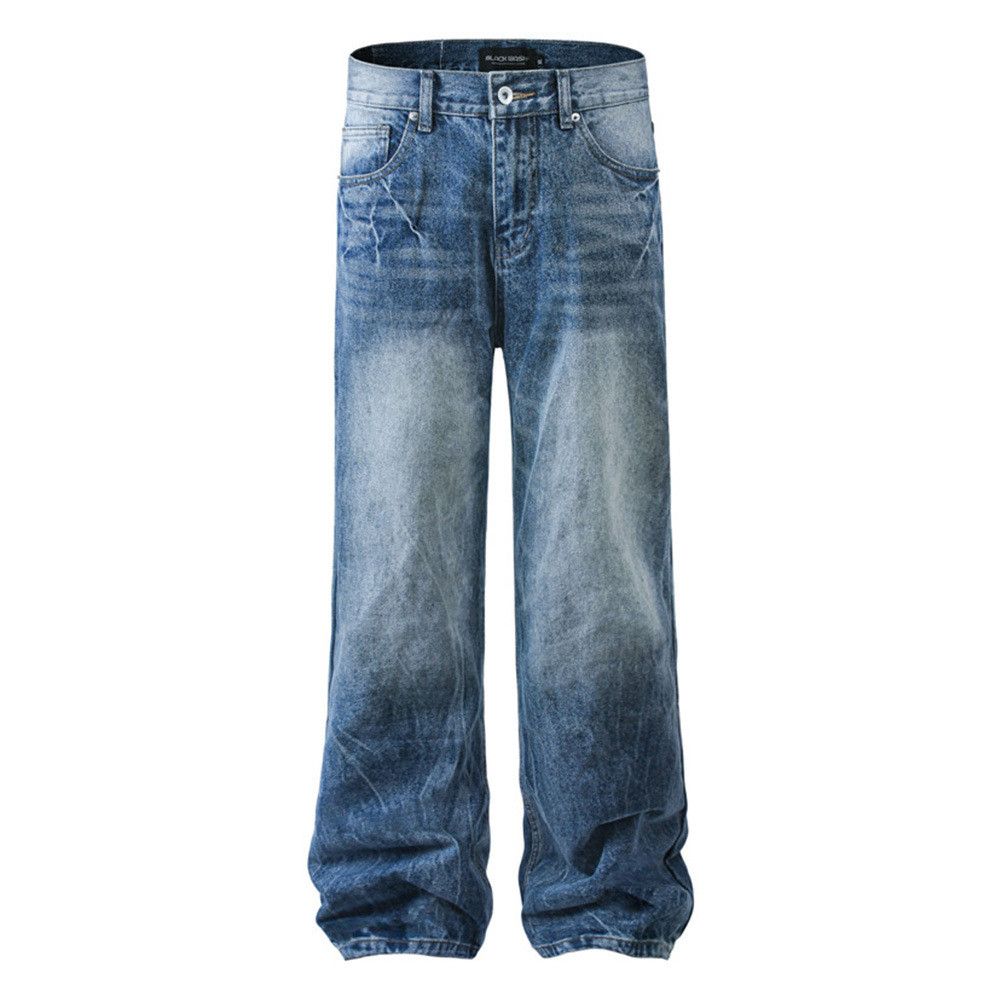 Japanese Brand × Jean American loose lightning pattern washed distressed jeans Size US 34 / EU 50 - 1 Thumbnail