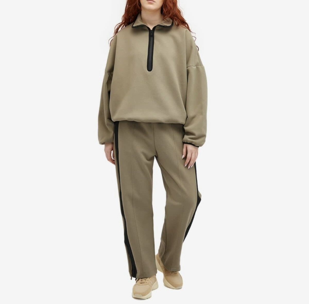 Adidas × Fear of God Fear of God Suede Fleece Half-Zip Sweatshirt Clay Size US S / EU 44-46 / 1 - 11 Thumbnail