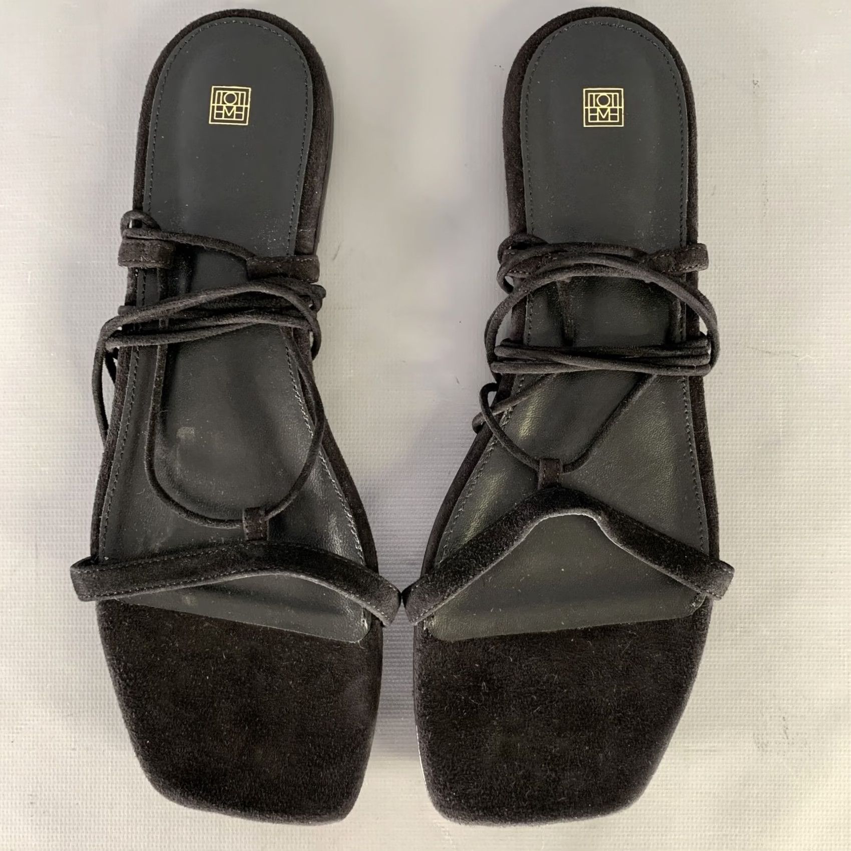 Vintage TOTEME Black Leather Suede Strappy Sandal Size 7.5 Women Size US 8 / IT 38 - 4 Thumbnail