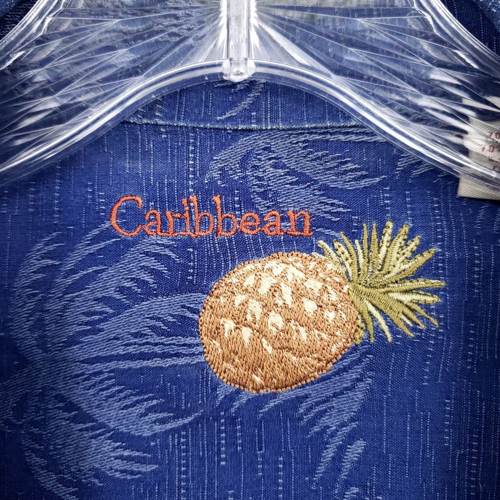 Vintage Caribbean Shirt Mens L Blue Hawaiian Silk Long Sleeve Button Beach Size US L / EU 52-54 / 3 - 7 Thumbnail