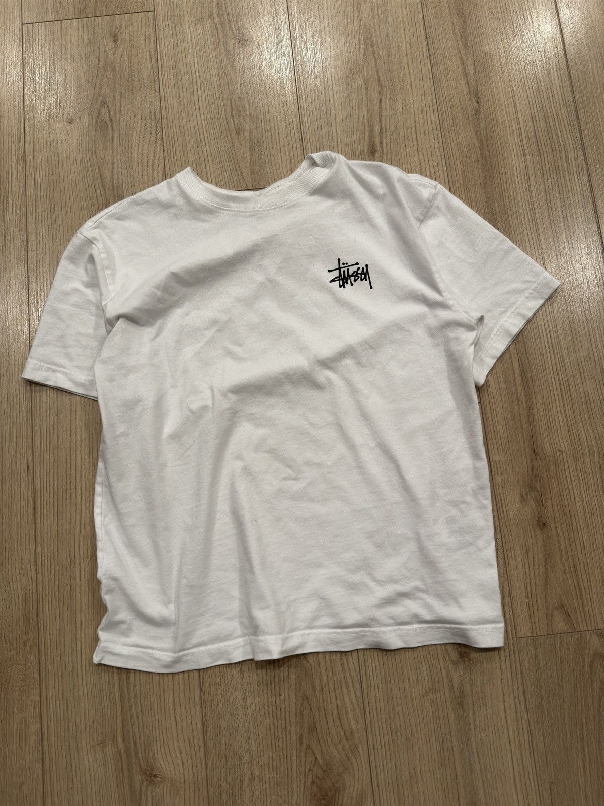 Stussy × Vintage White stussy tee Size US M / EU 48-50 / 2 - 1 Thumbnail