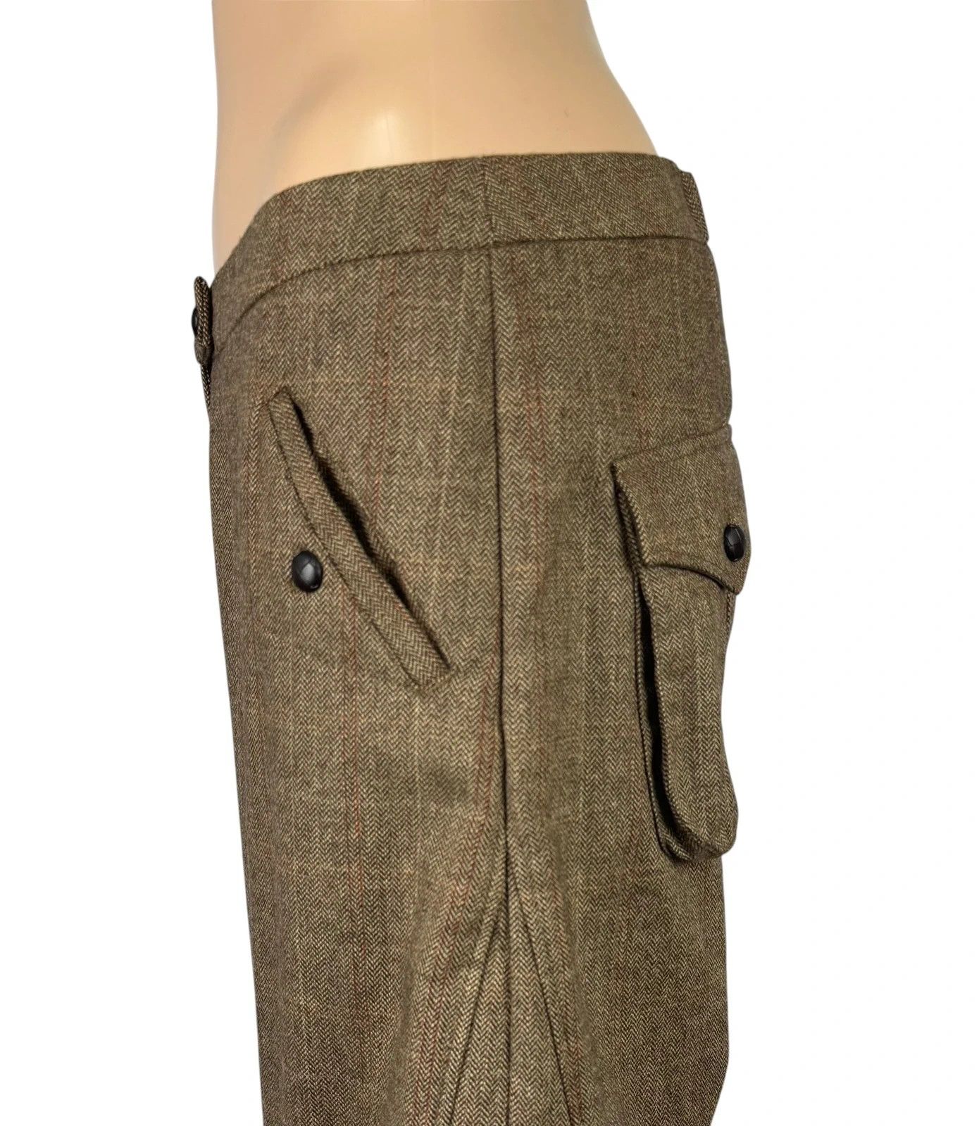 Other Basic By Timo Wool Herringbone Tweed Crop Pants size M Size 32" / US 10 / IT 46 - 6 Thumbnail