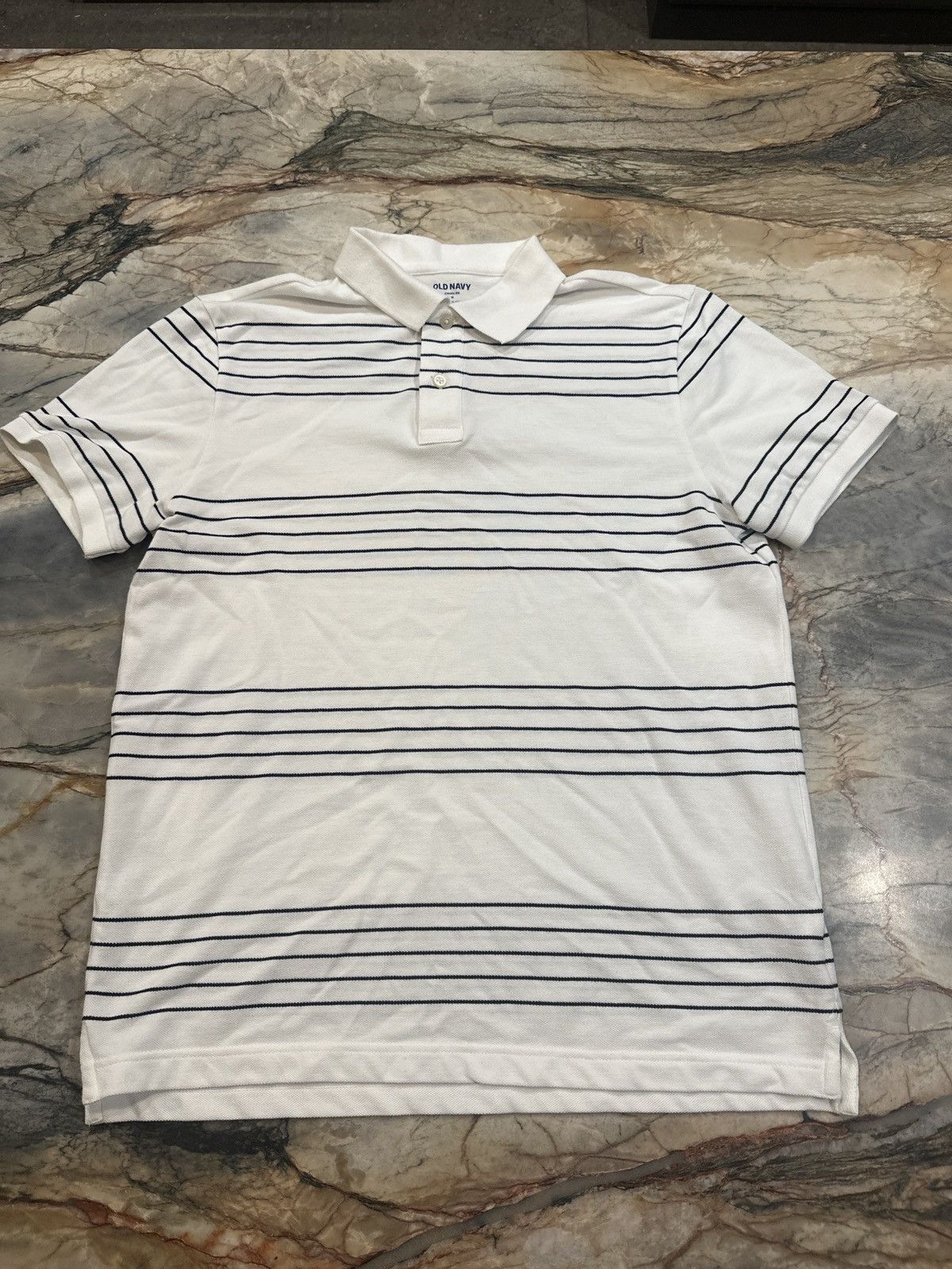 Old Navy White striped Old Navy Polo Size US M / EU 48-50 / 2 - 1 Thumbnail