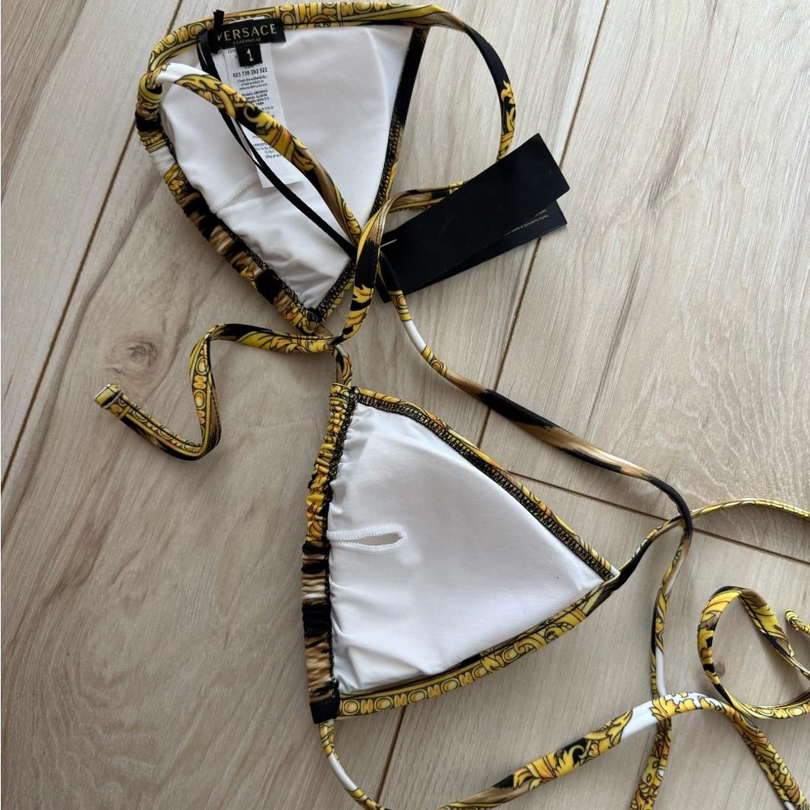 Versace Versace Gold and Black Patterned Bikini Size ONE SIZE - 3 Thumbnail
