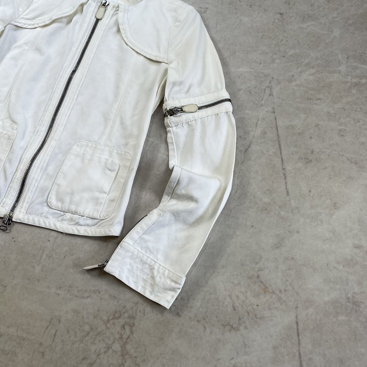 Bottega Veneta Bottega Veneta Zip Biker Transformer Off White Jacket Size S / US 4 / IT 40 - 4 Thumbnail