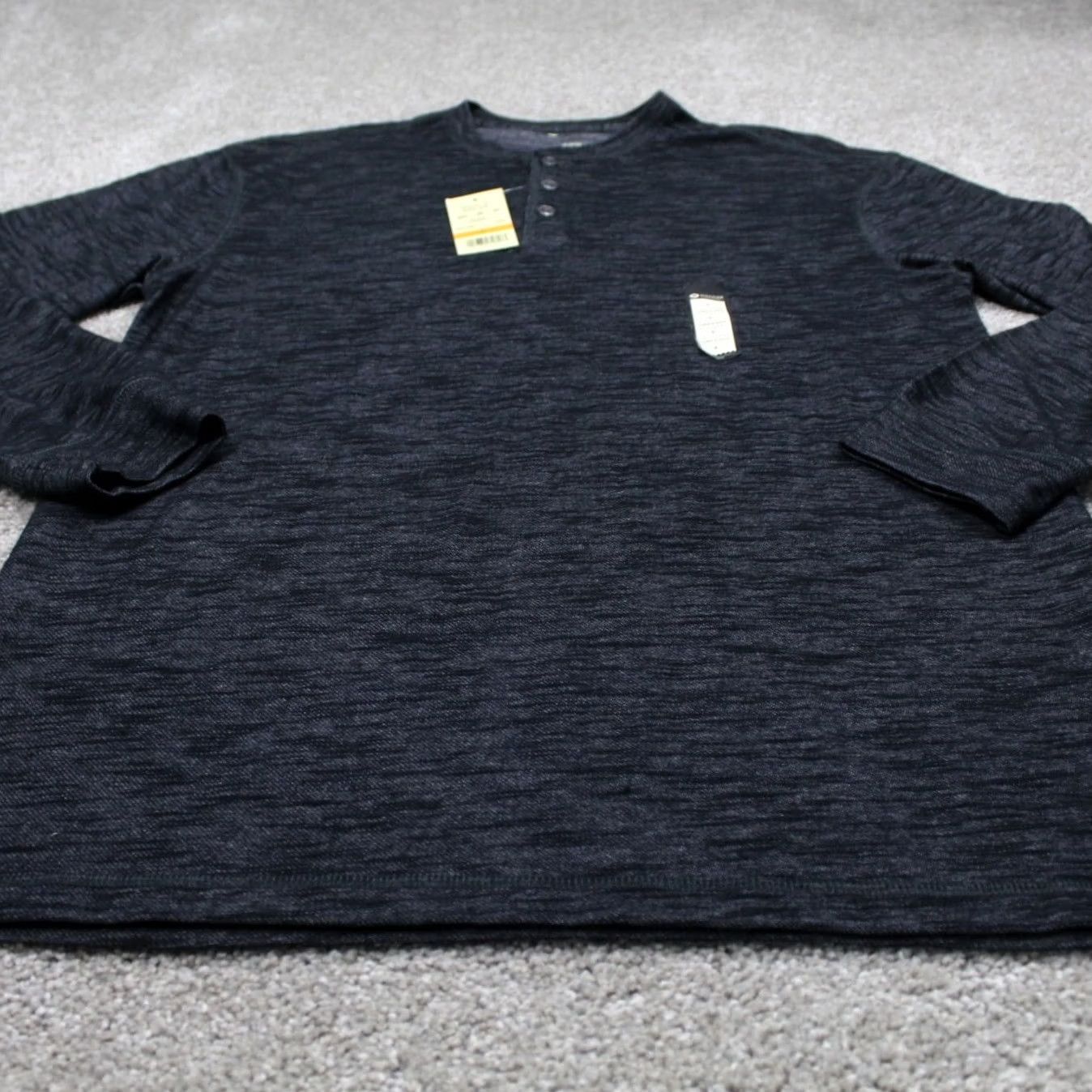 Haggar Haggar Shirt Mens Small Gray Polyester/Cotton Long Sleeve Henley NWT Size US S / EU 44-46 / 1 - 2 Thumbnail