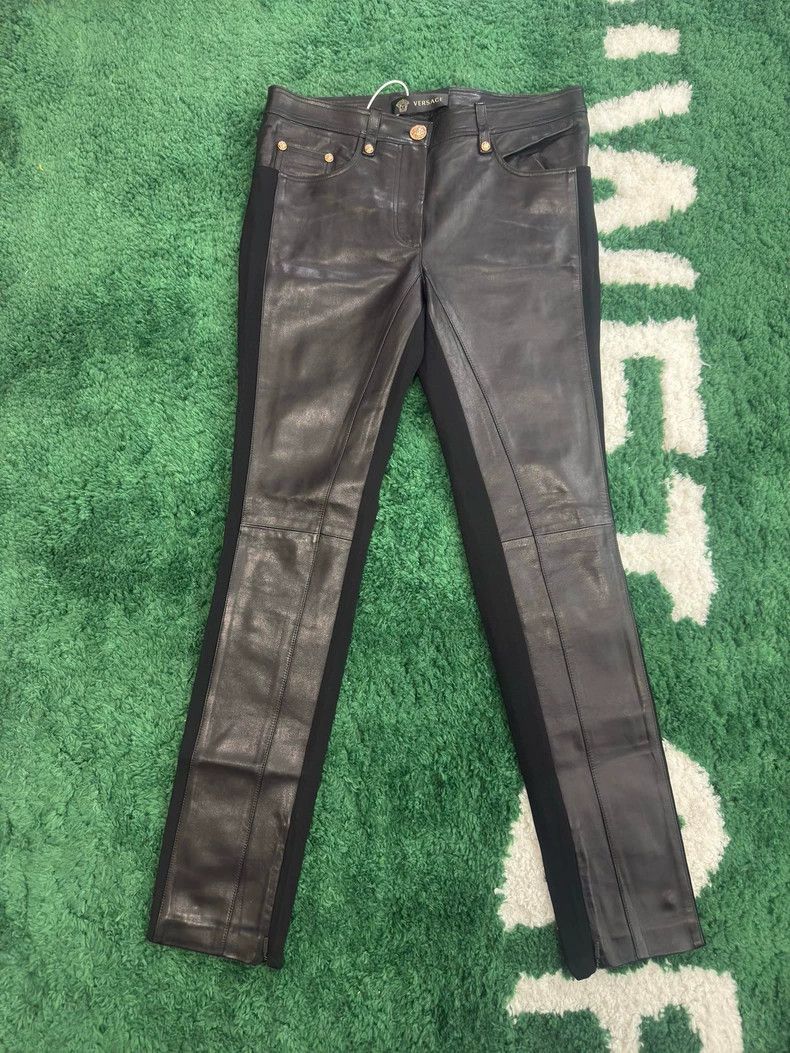 Versace VersaceGold Button Leather Pants 2503-Nextarrow Size US 42 / EU 58 - 1 Thumbnail
